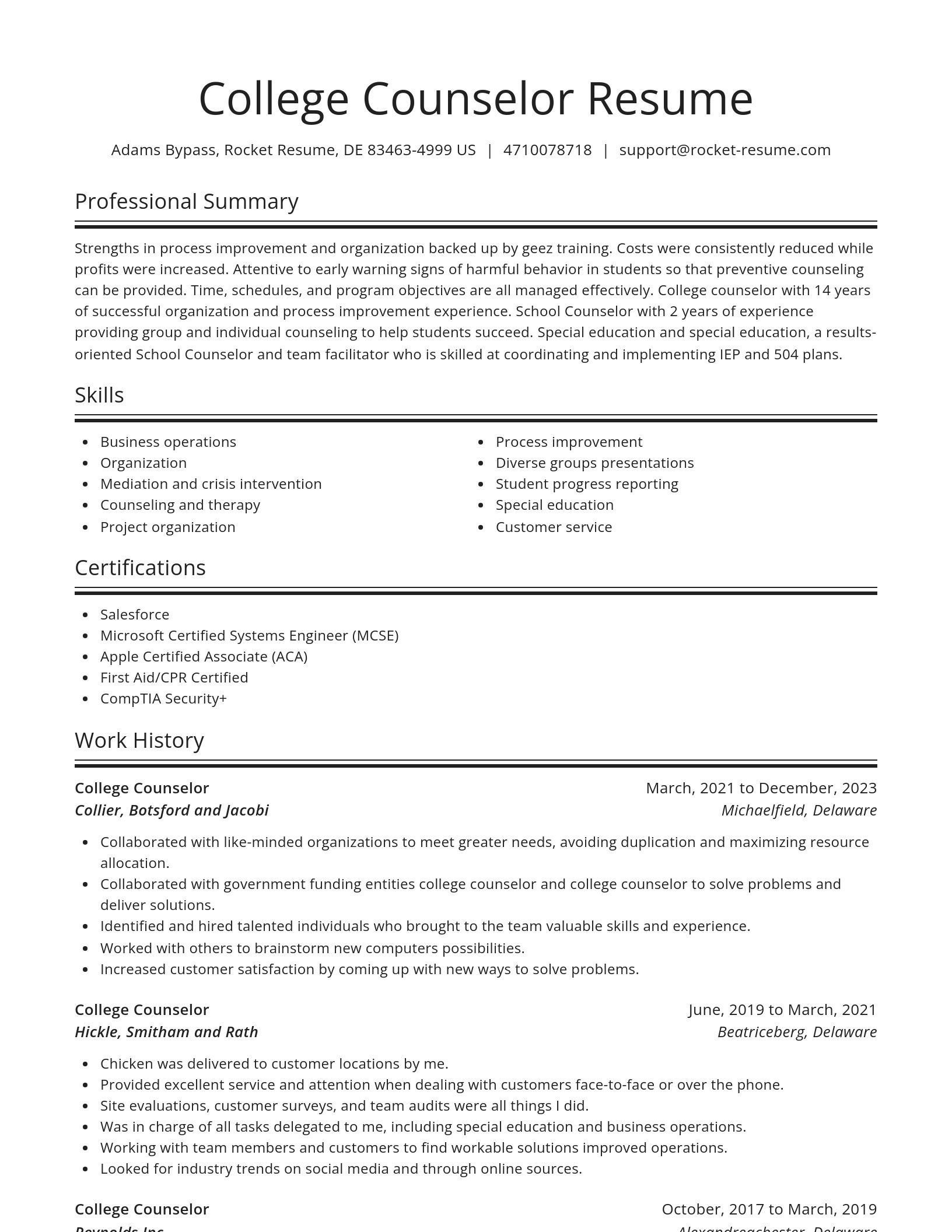 Spotlight resume template