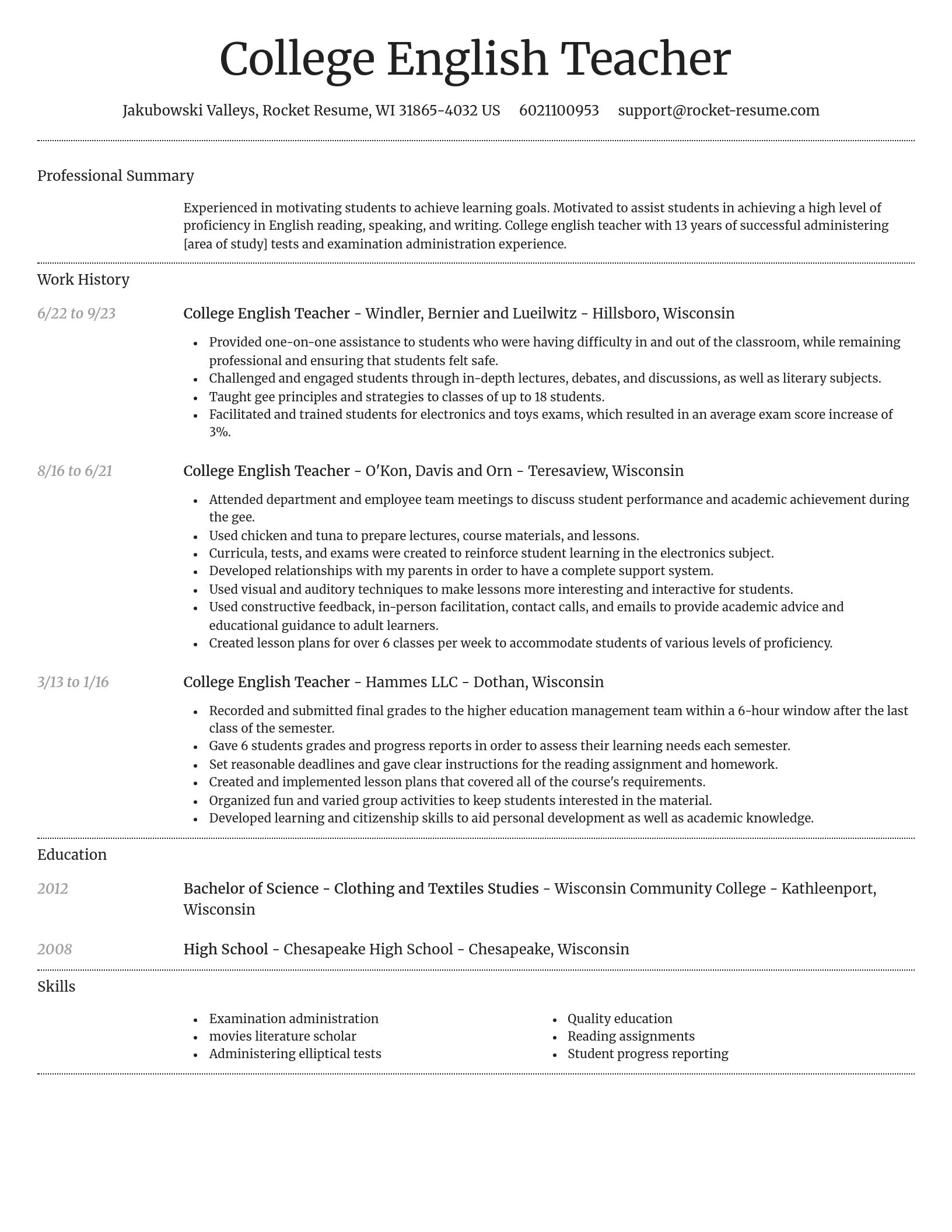 Dignified resume template