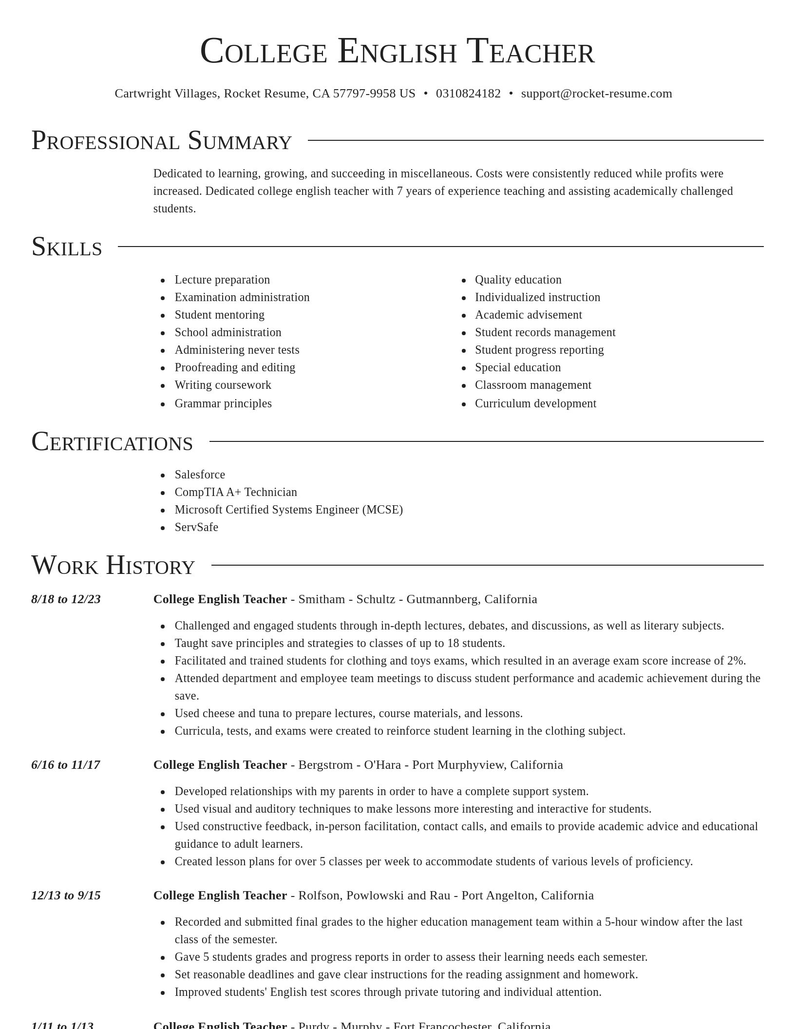 Director resume template
