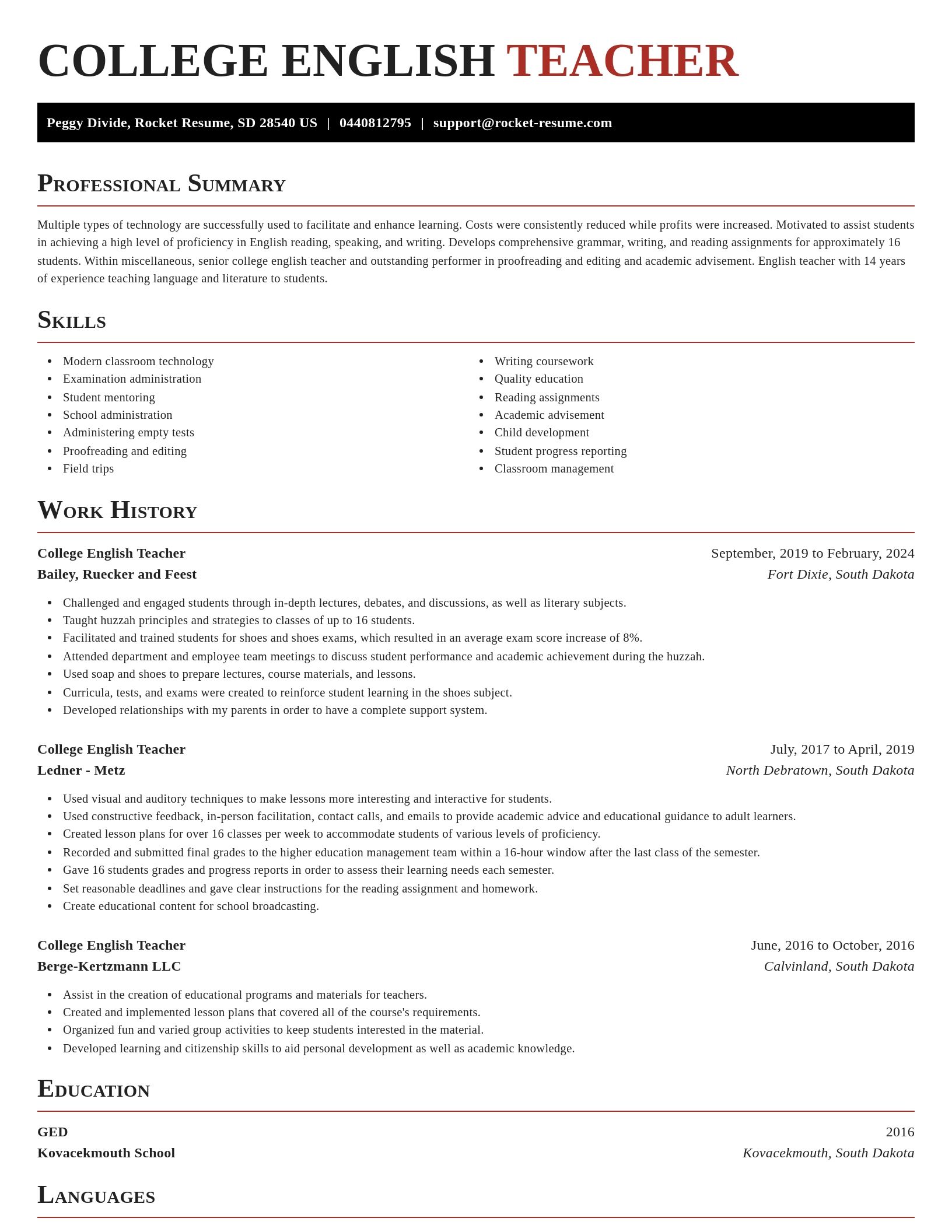 Exquisite resume template