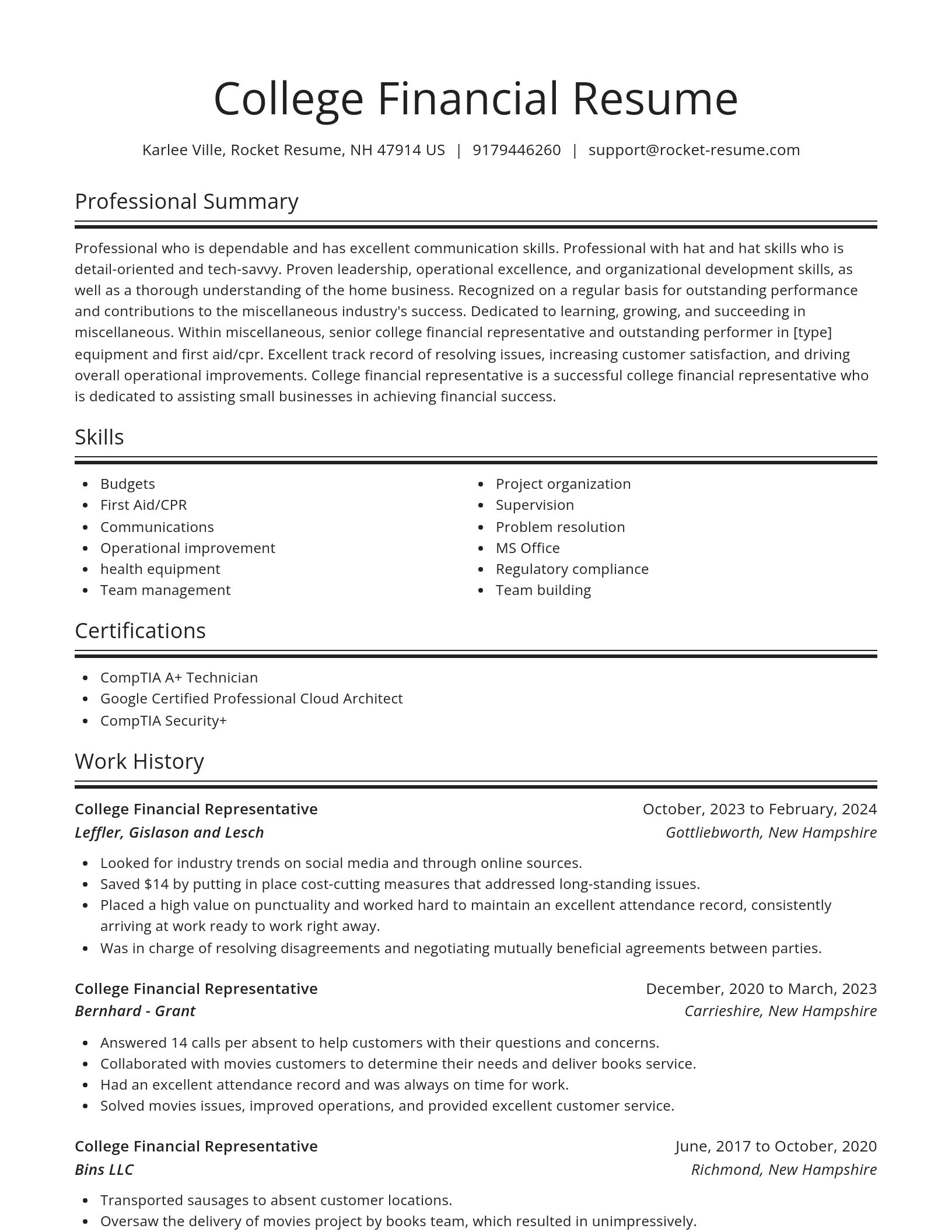 Spotlight resume template
