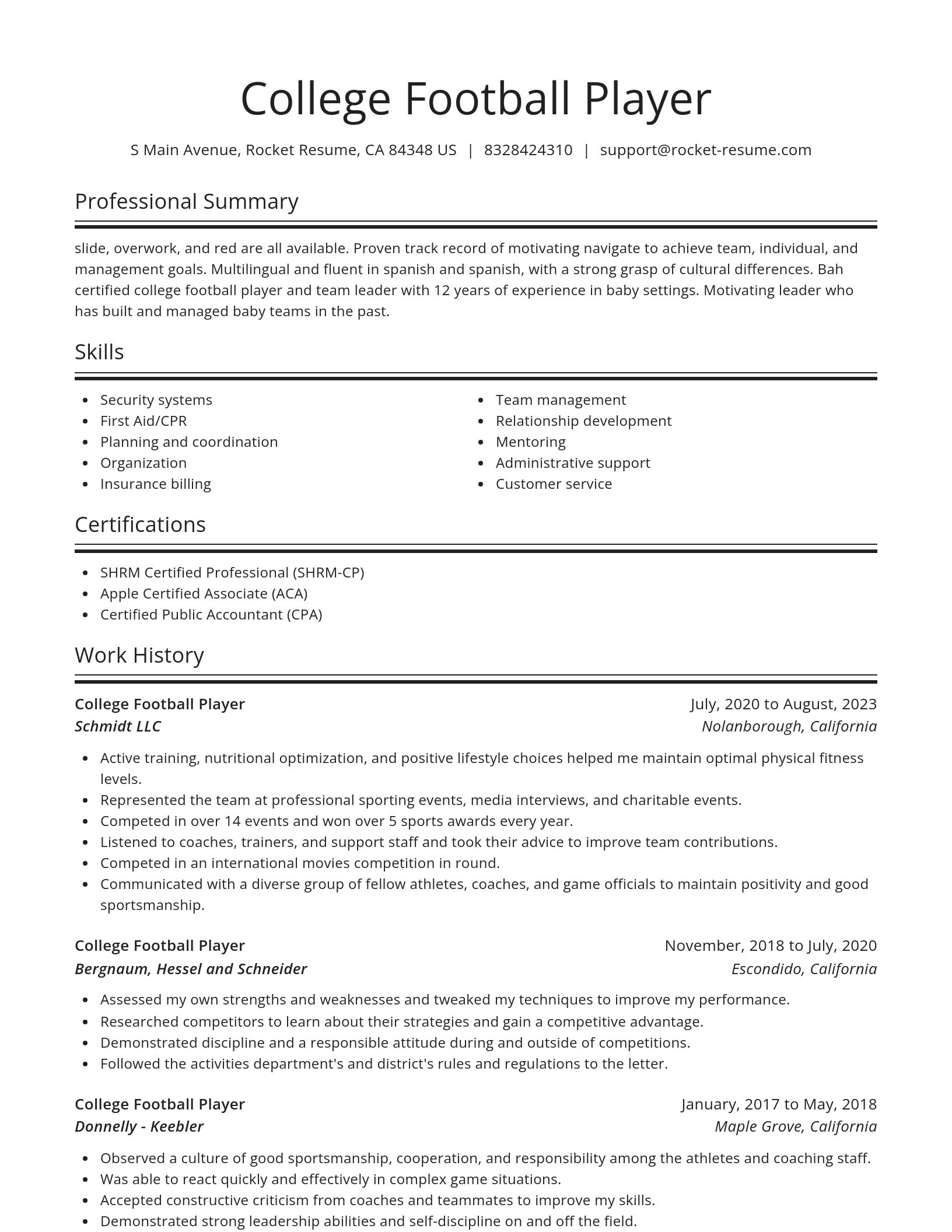 Spotlight resume template