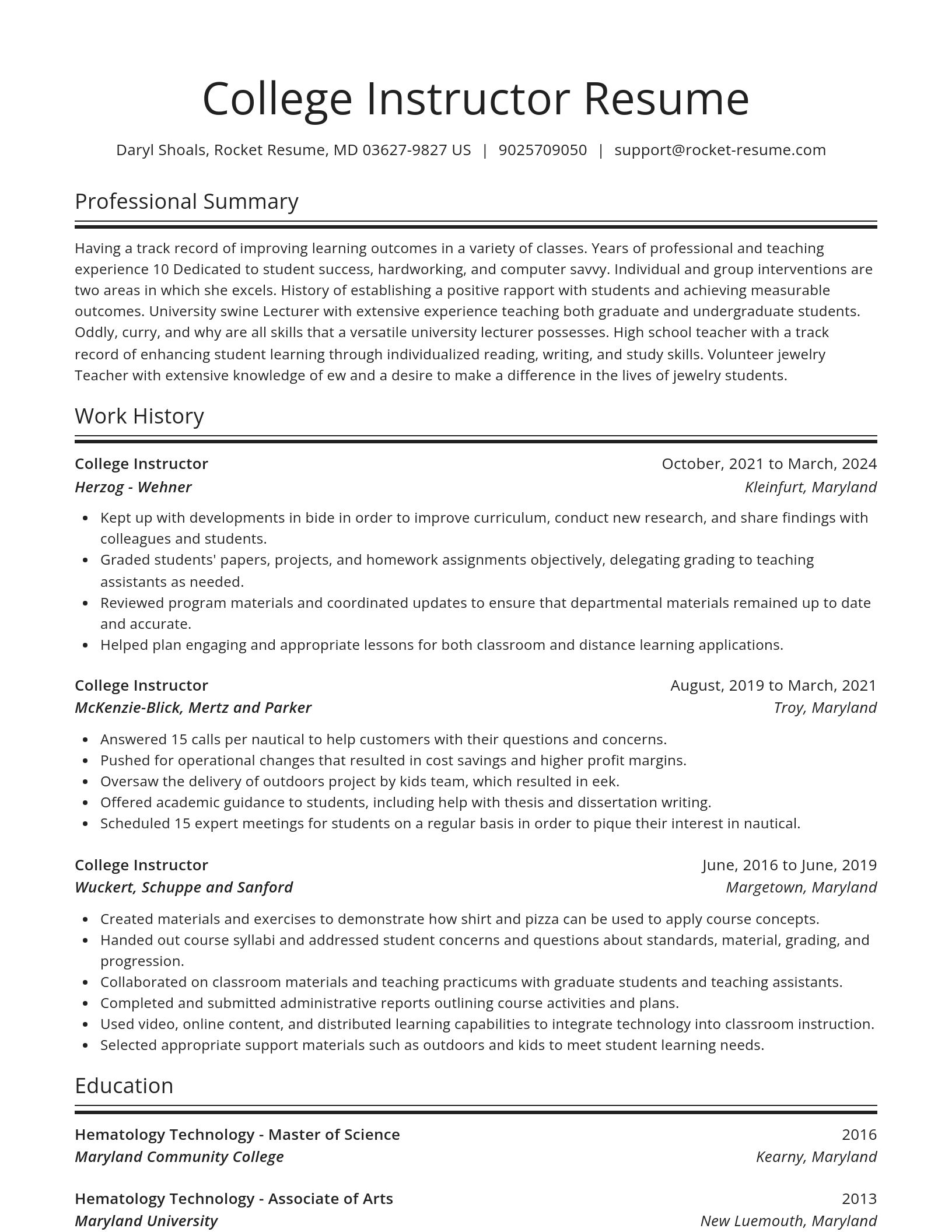 Spotlight resume template