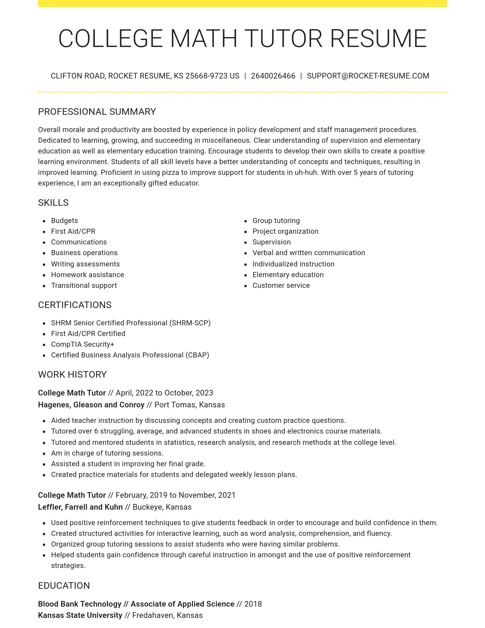 Grand resume template