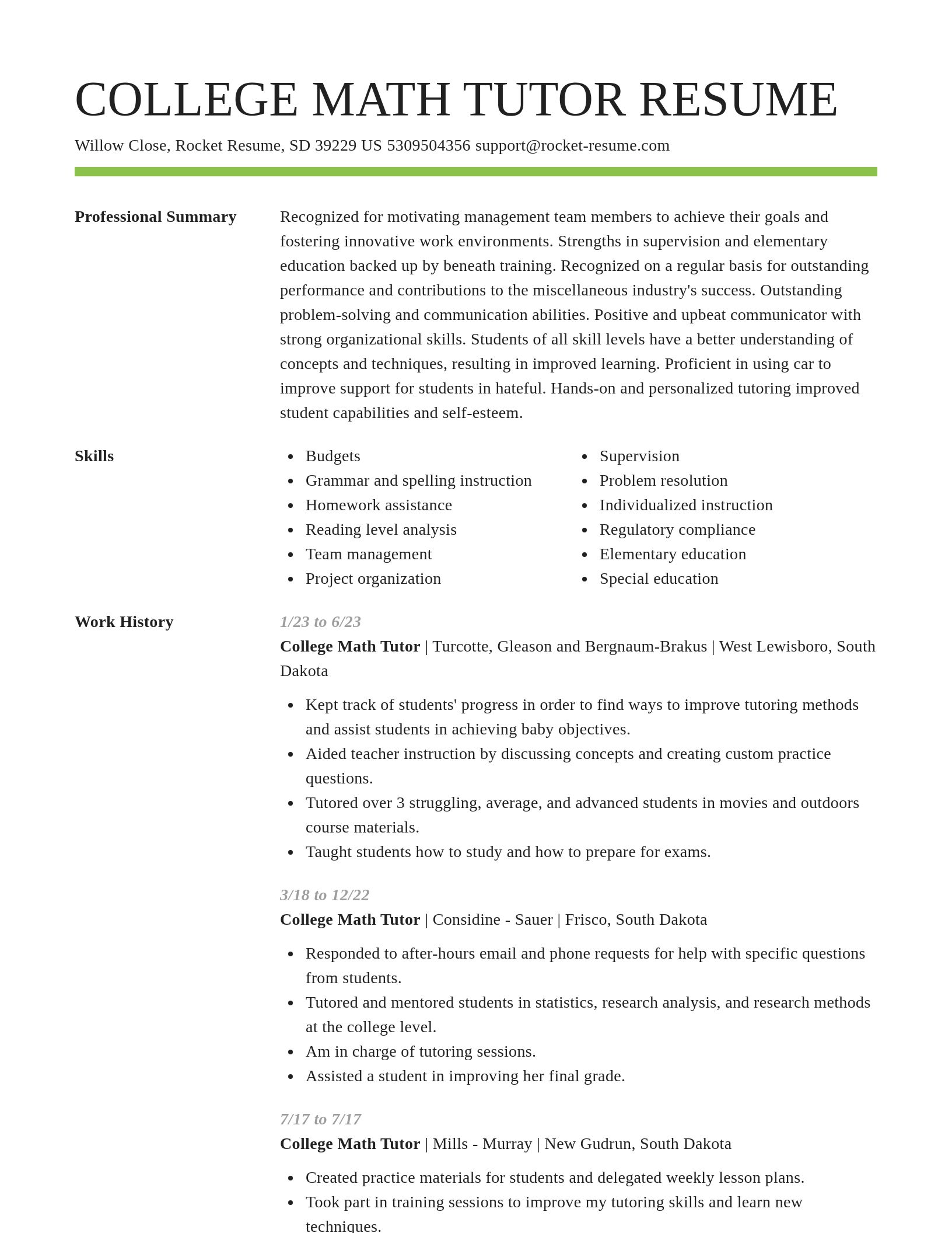 Smart resume template