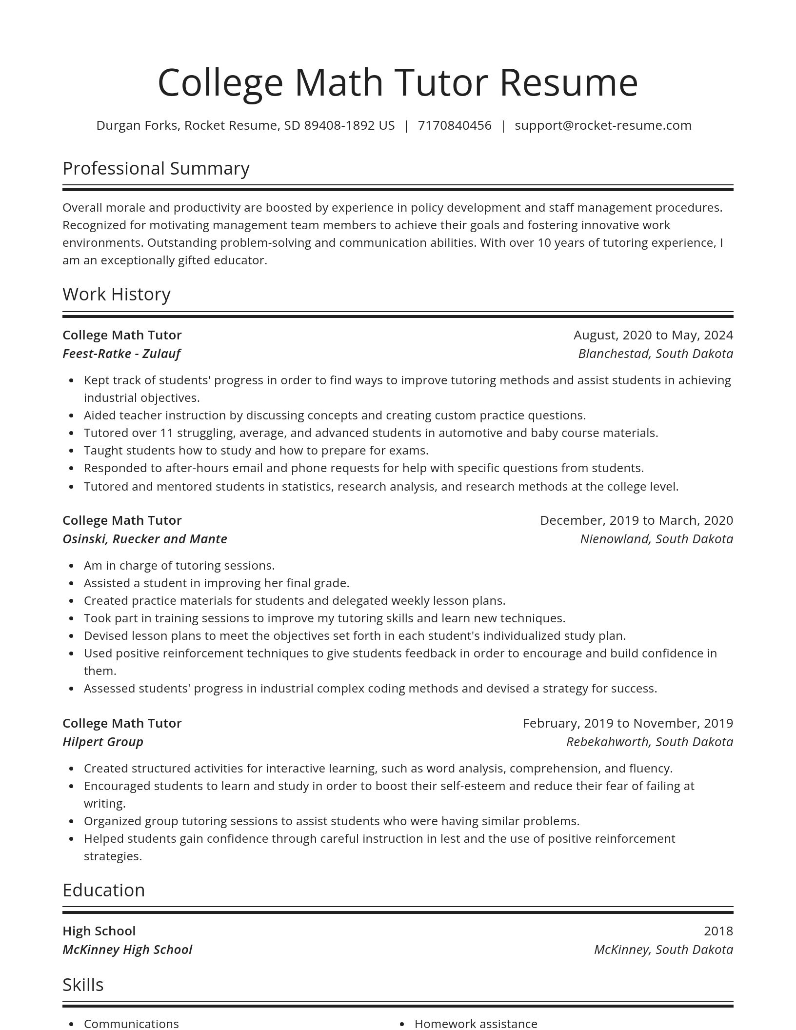 Spotlight resume template