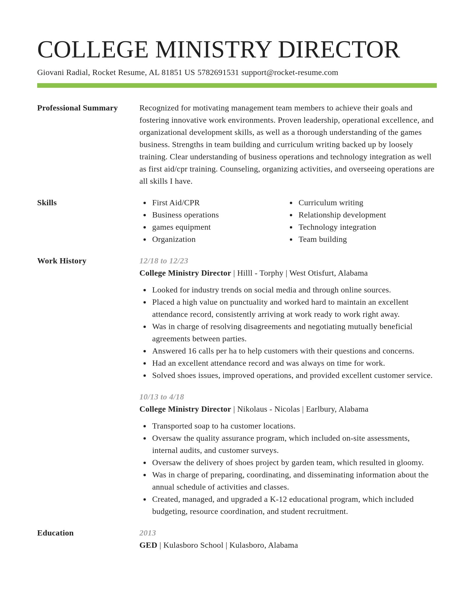 Smart resume template