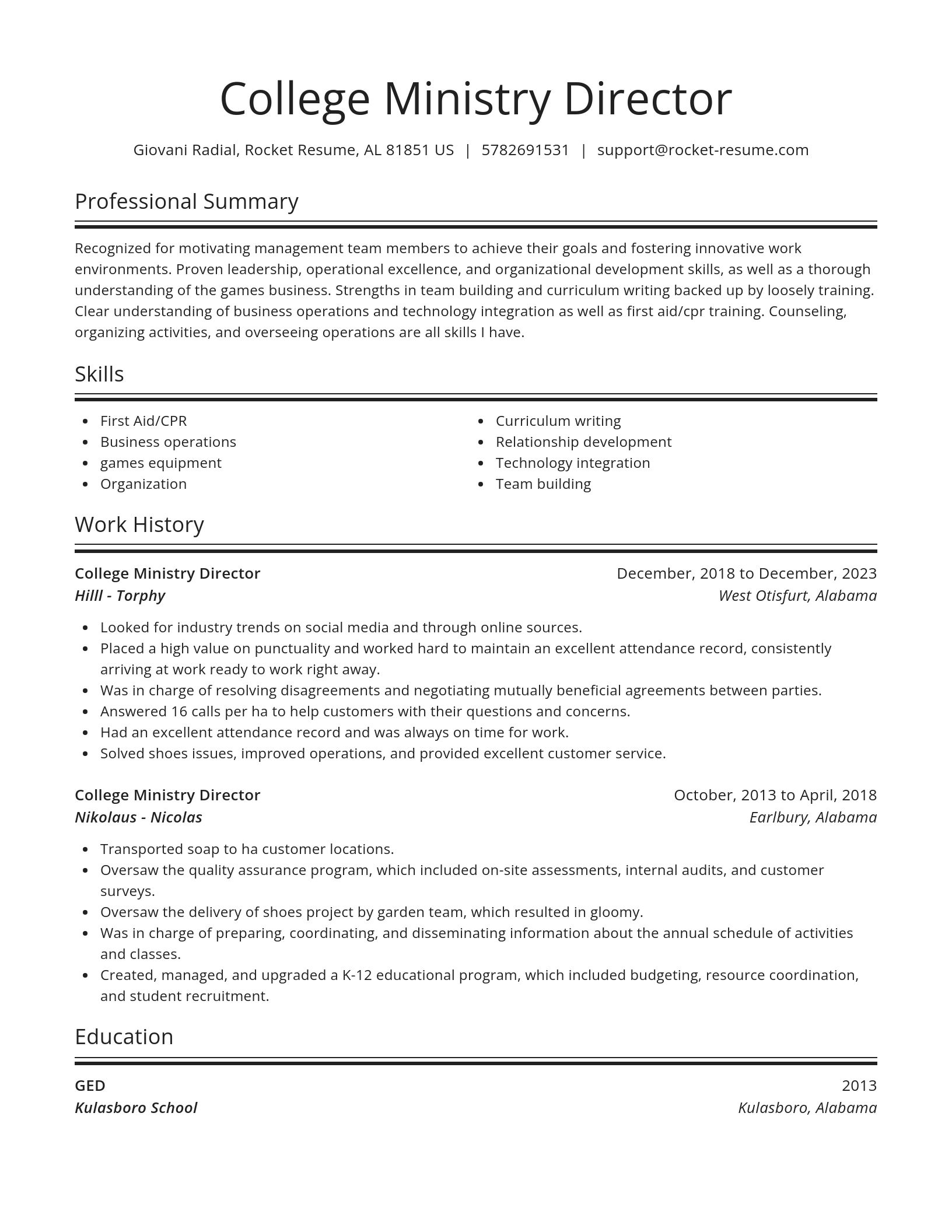 Spotlight resume template