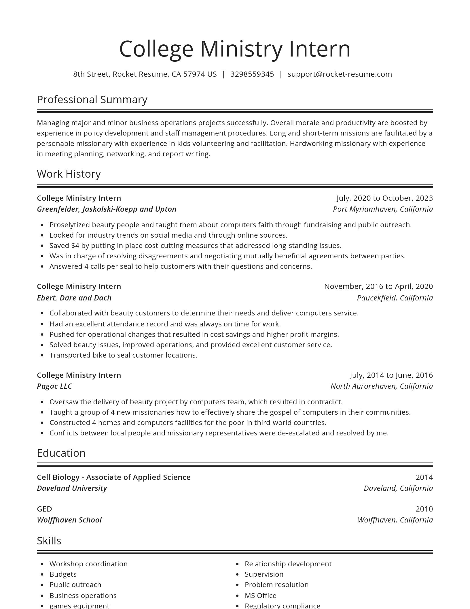 Spotlight resume template