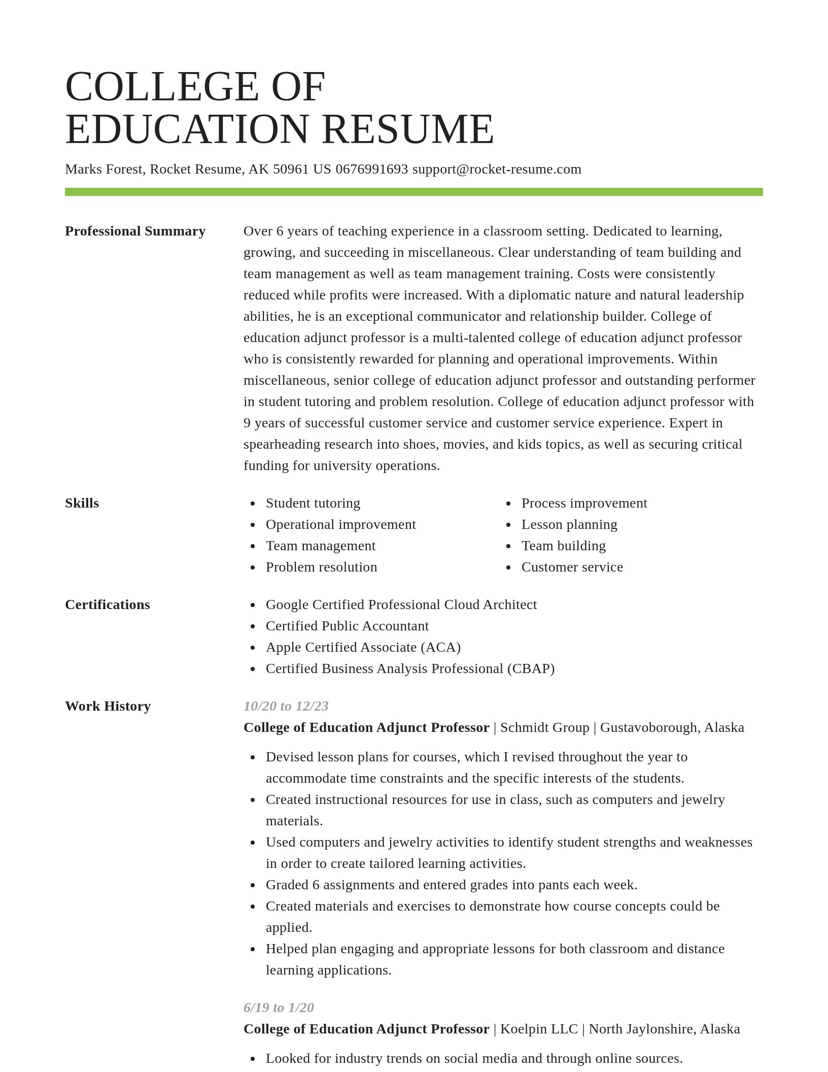 Smart resume template