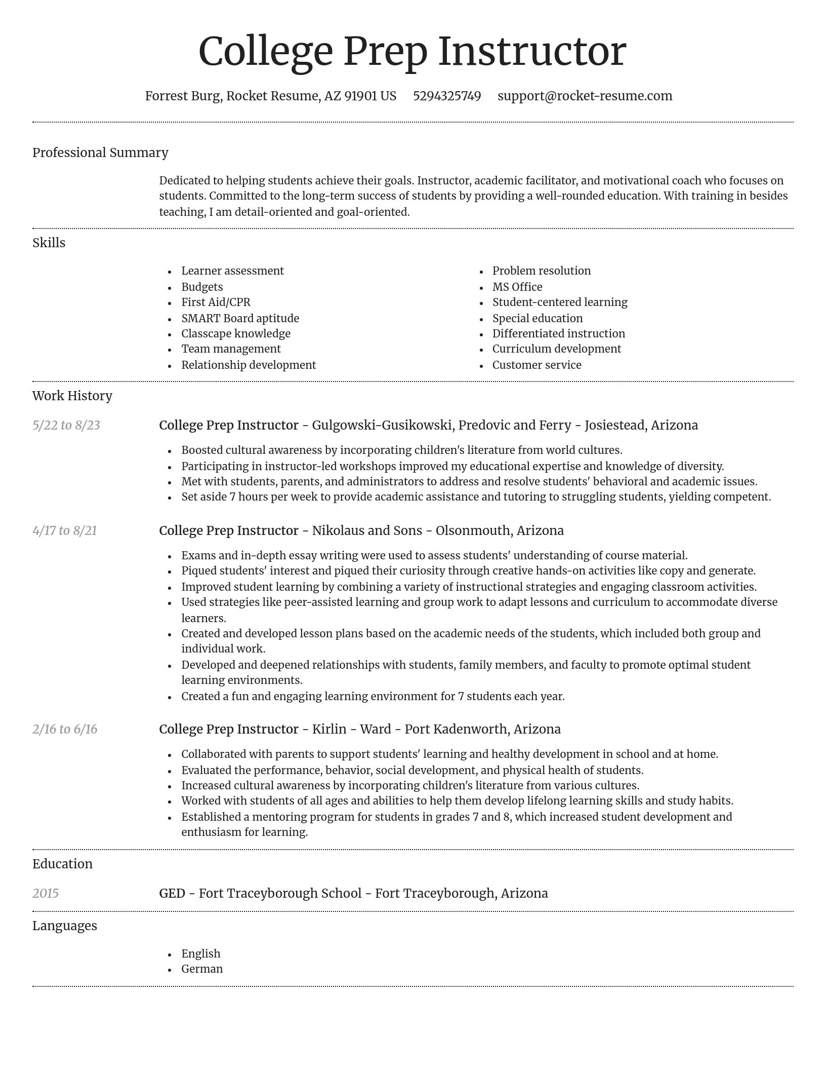 Dignified resume template
