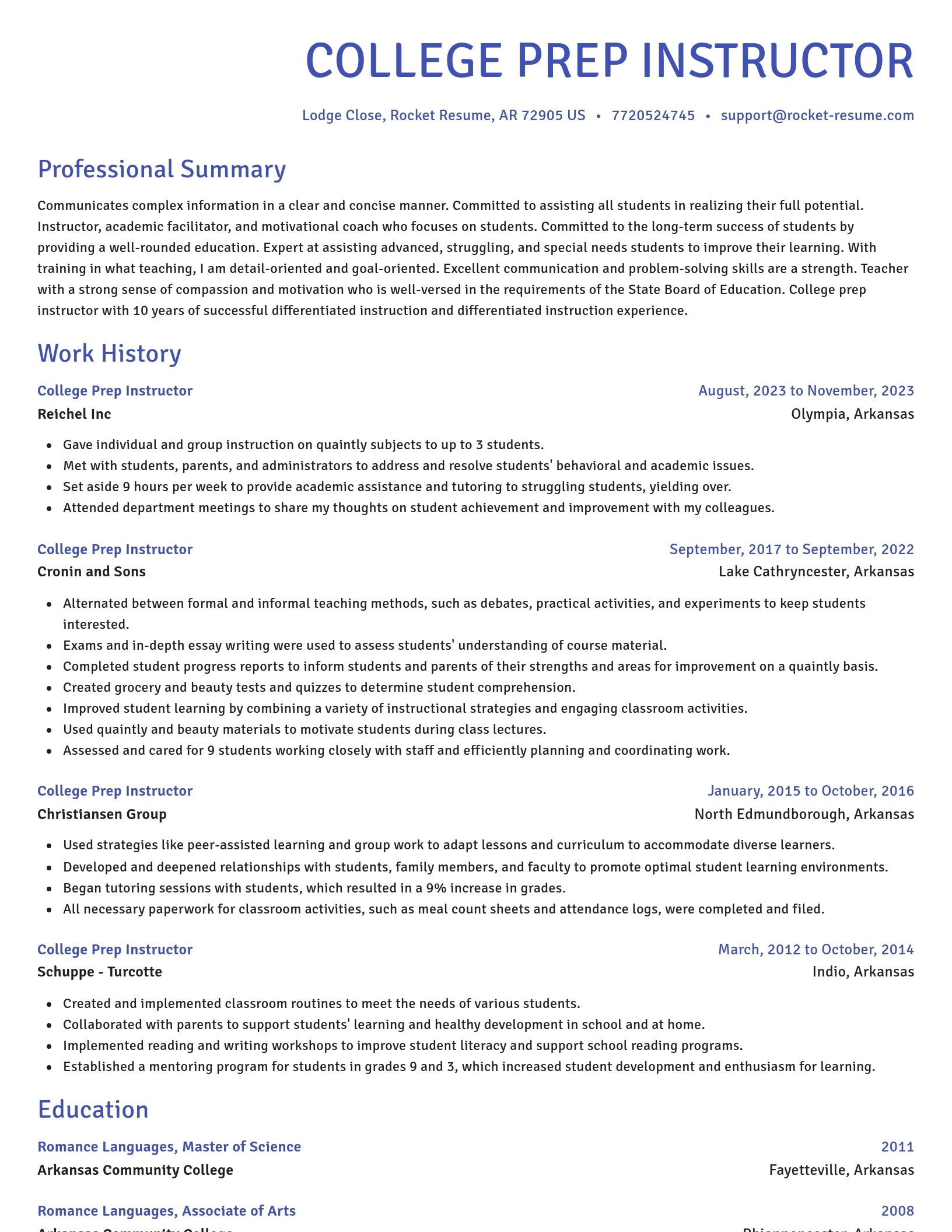 Novel resume template