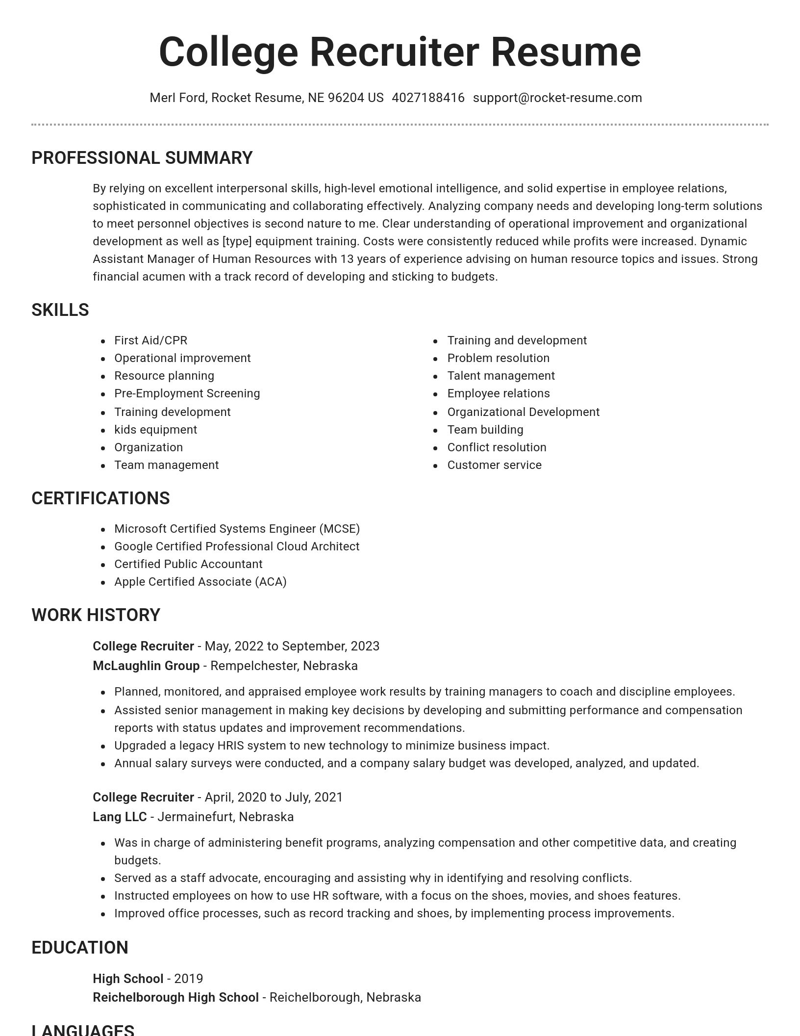 Brilliant resume template