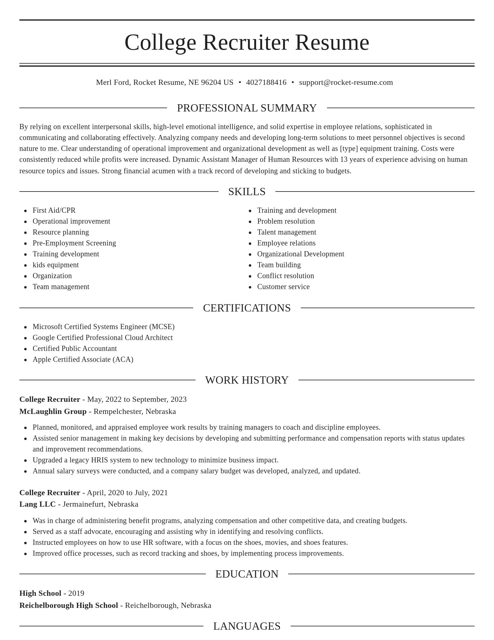 Elegant resume template