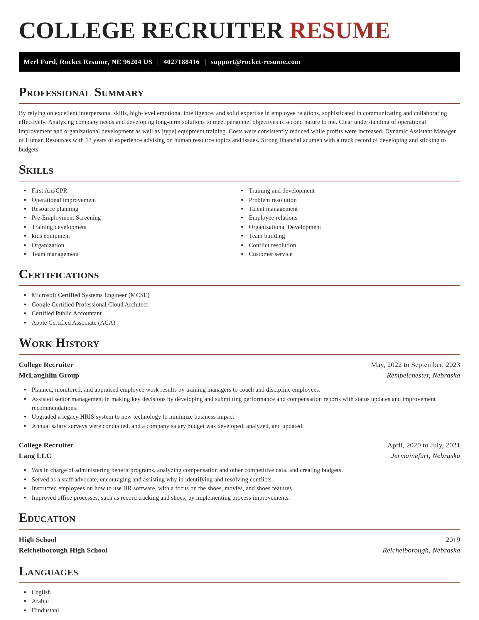 Exquisite resume template