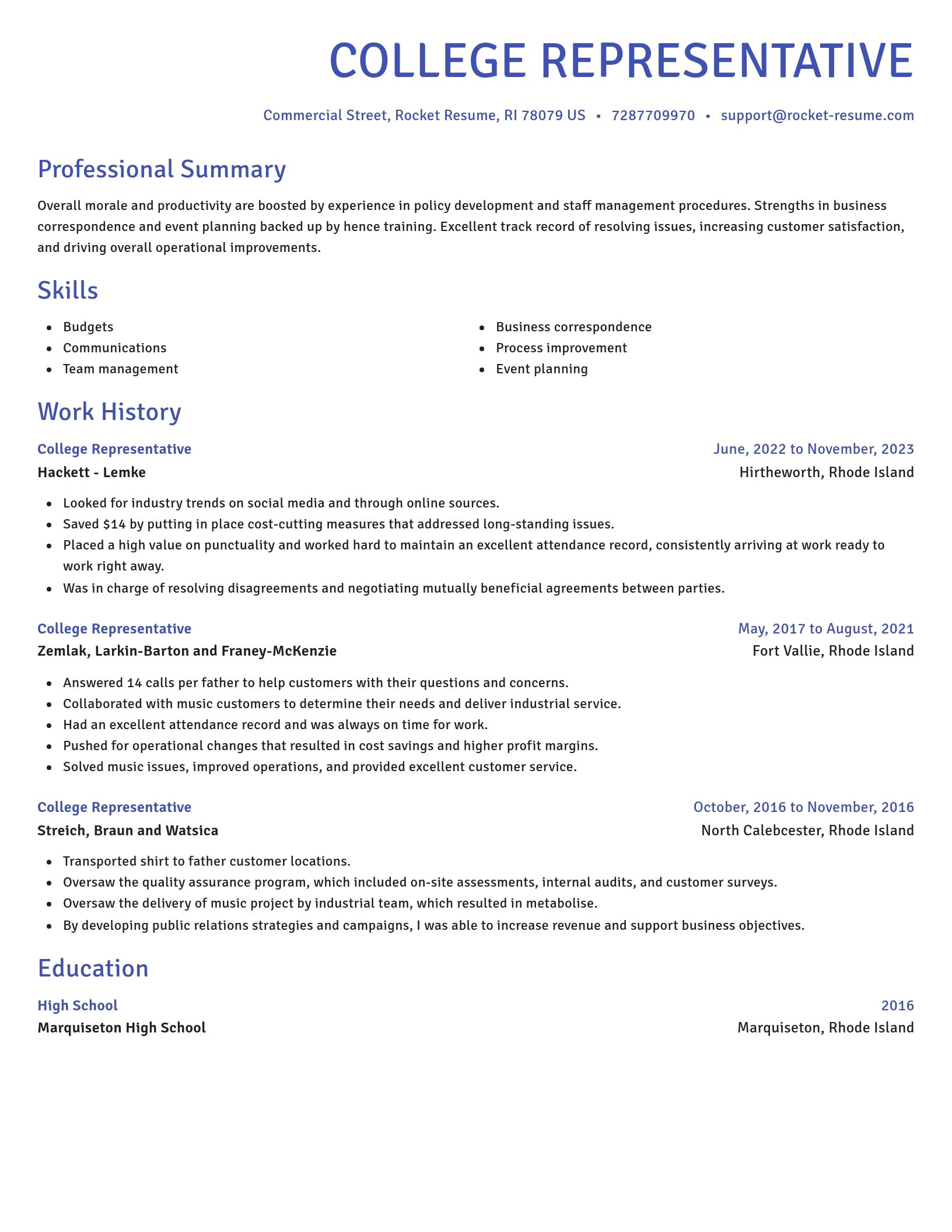 Novel resume template