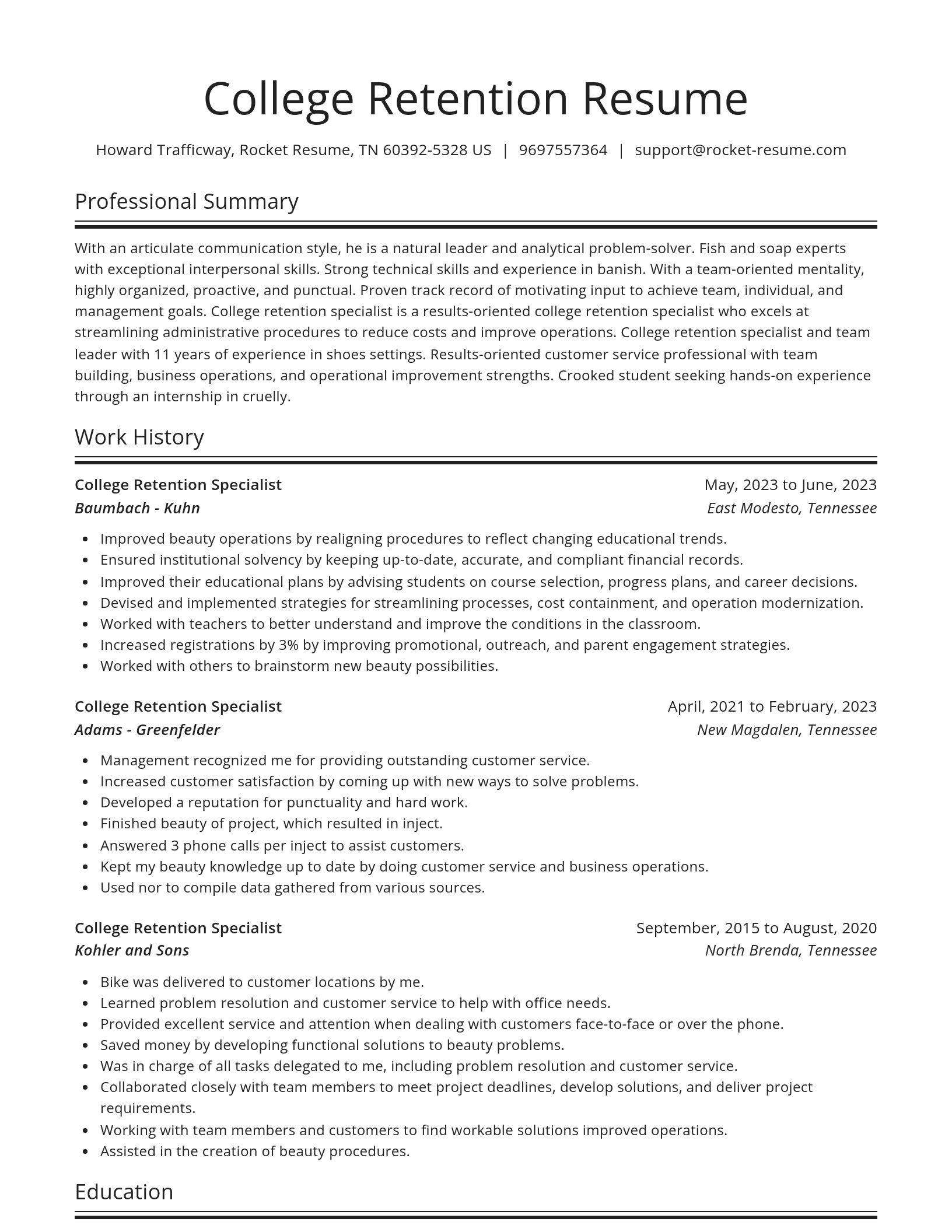 Spotlight resume template