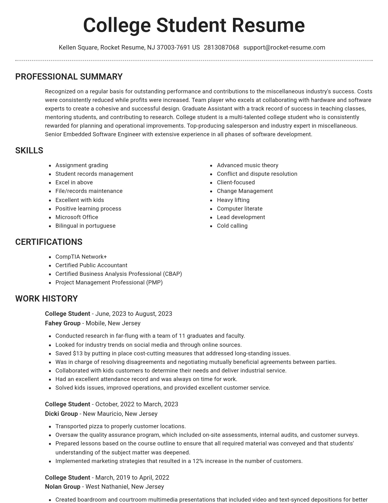 Brilliant resume template