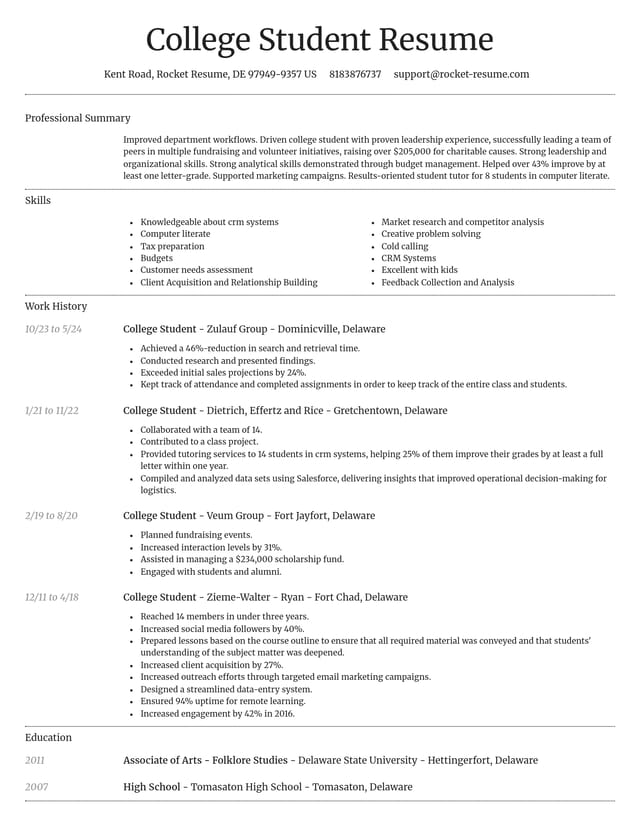 Dignified resume template