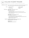 College Student resume template
