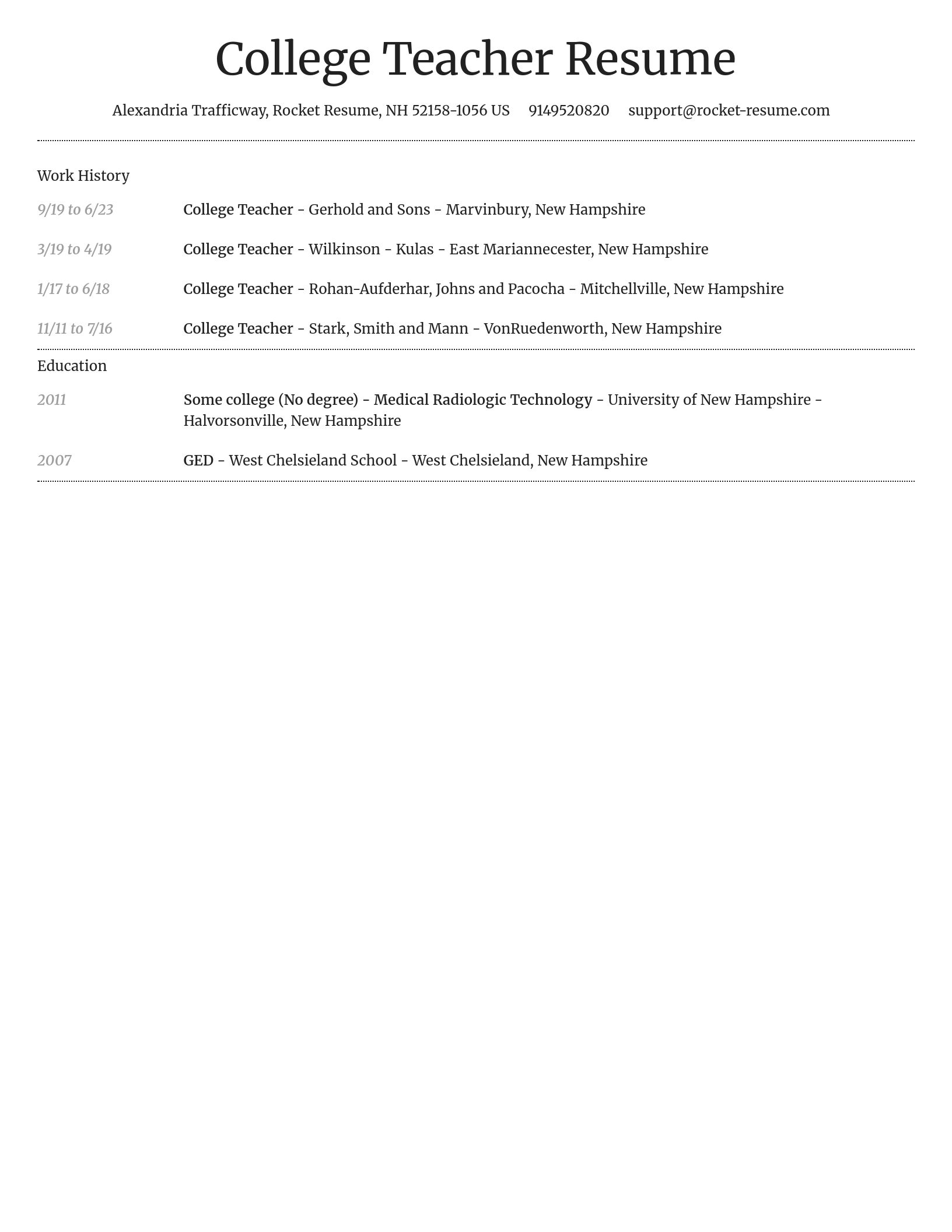 Dignified resume template