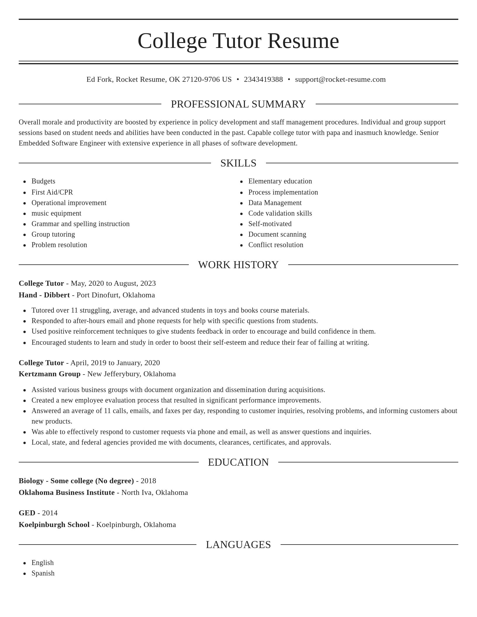 Elegant resume template
