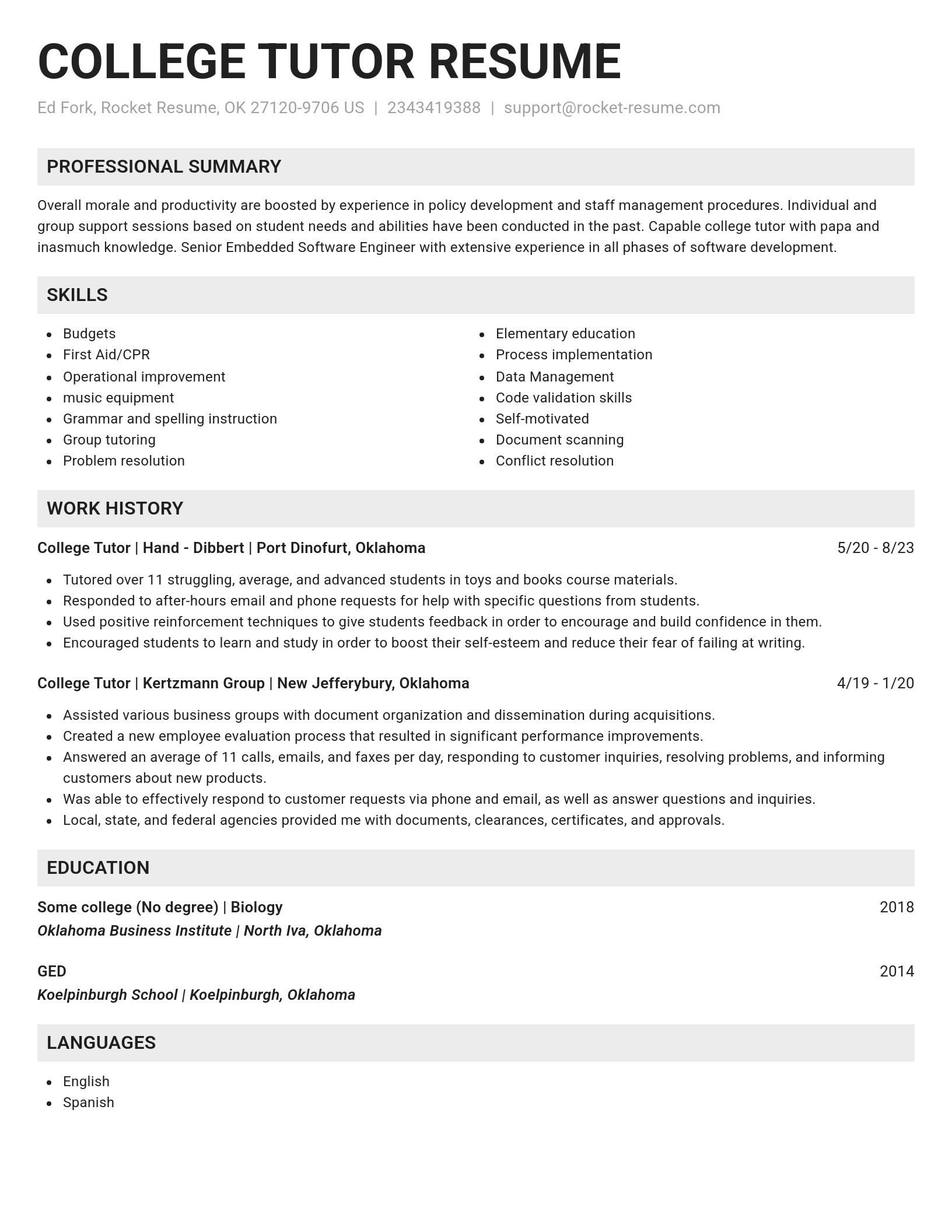 Genius resume template