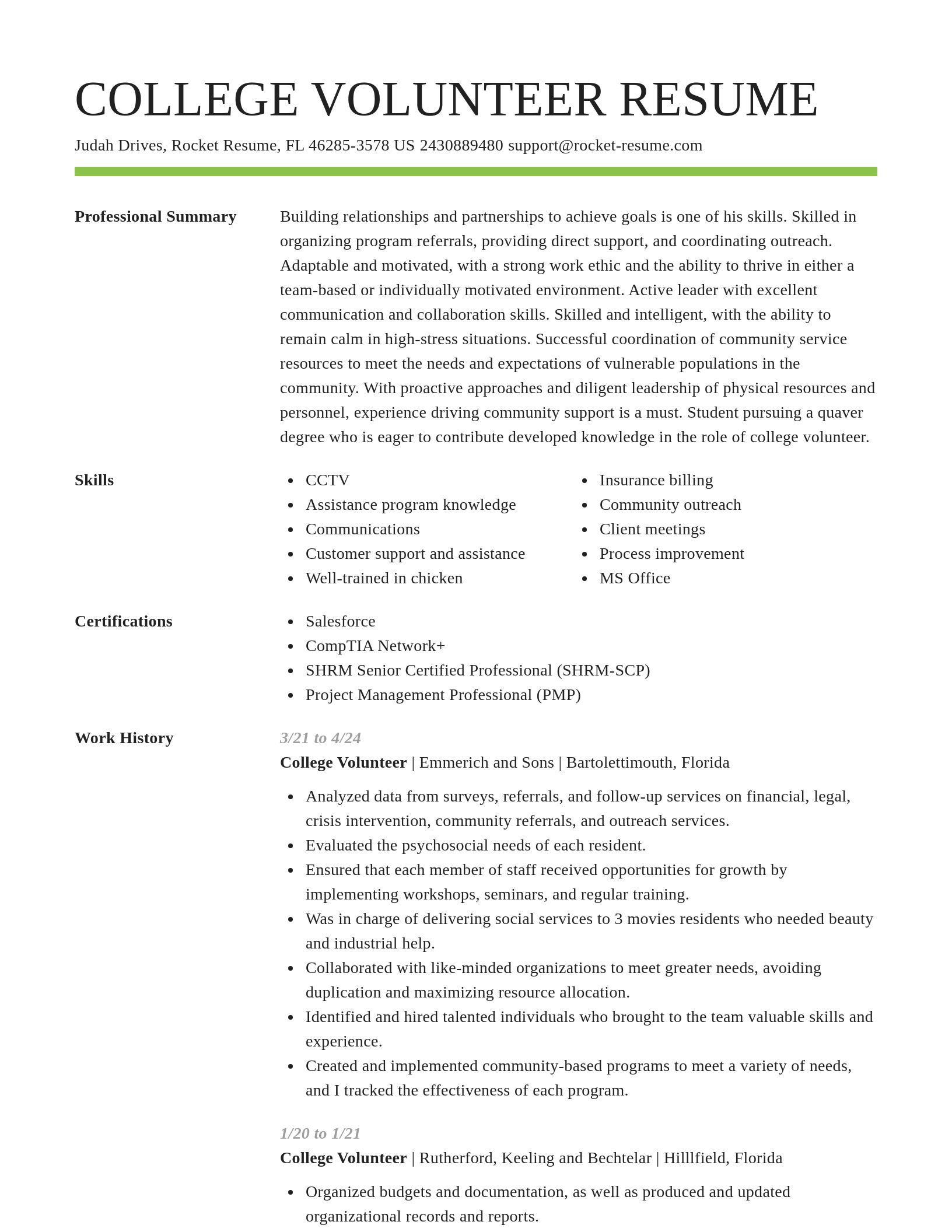 Smart resume template
