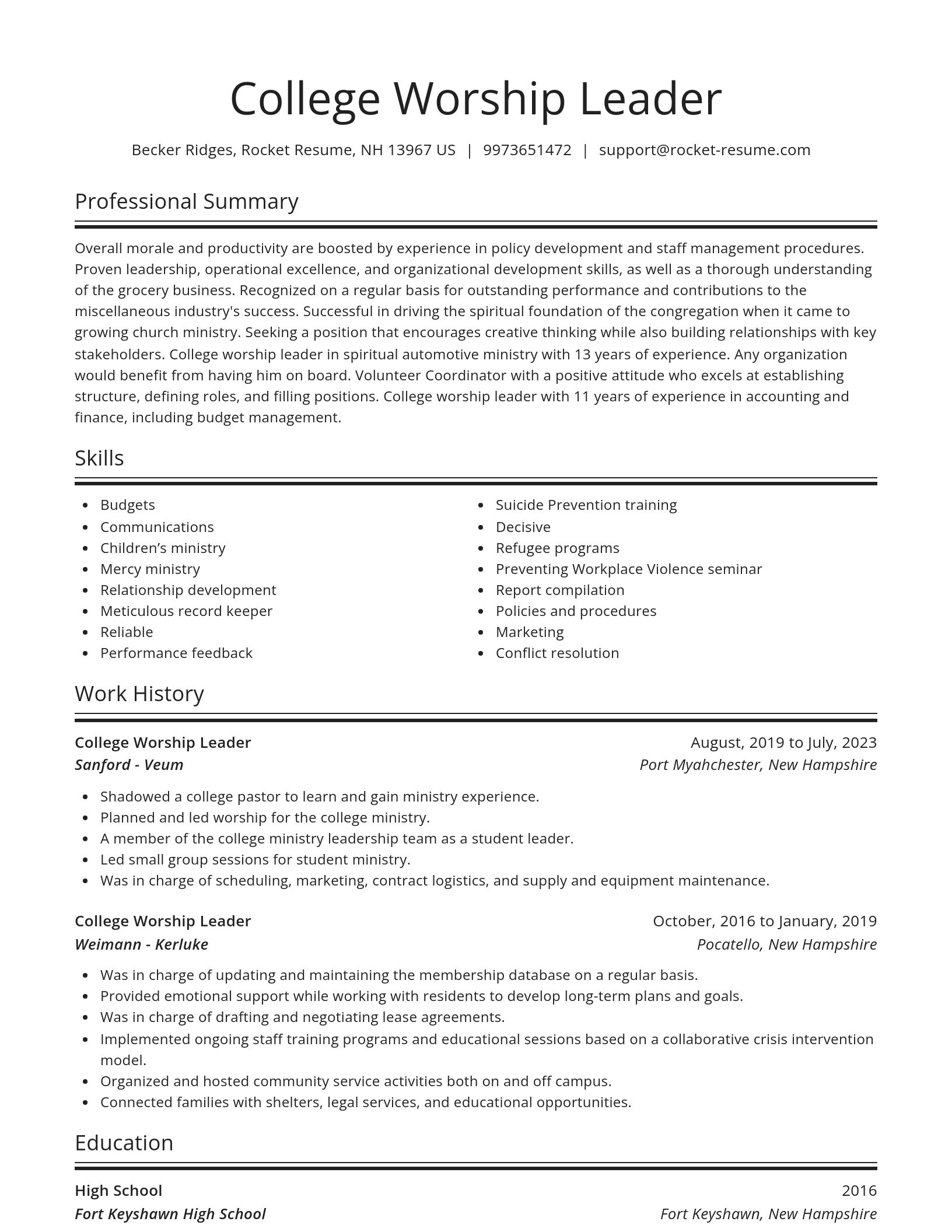 Spotlight resume template