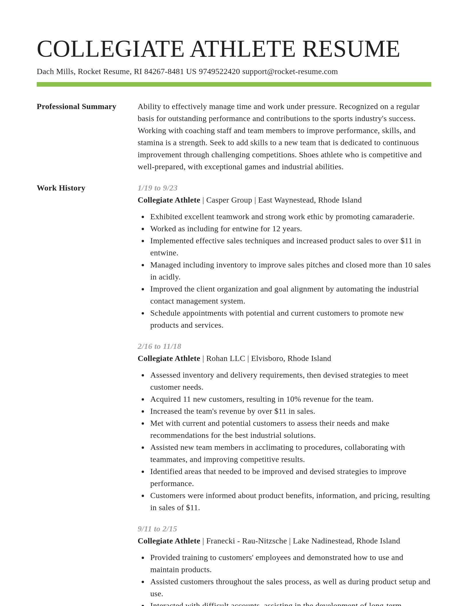 Smart resume template