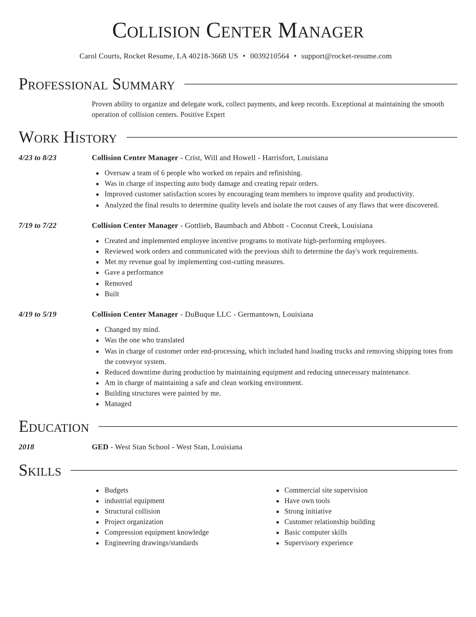 Director resume template