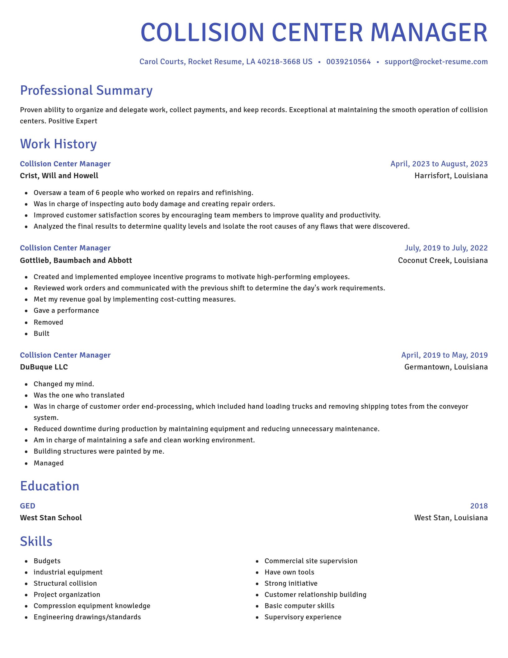 Novel resume template