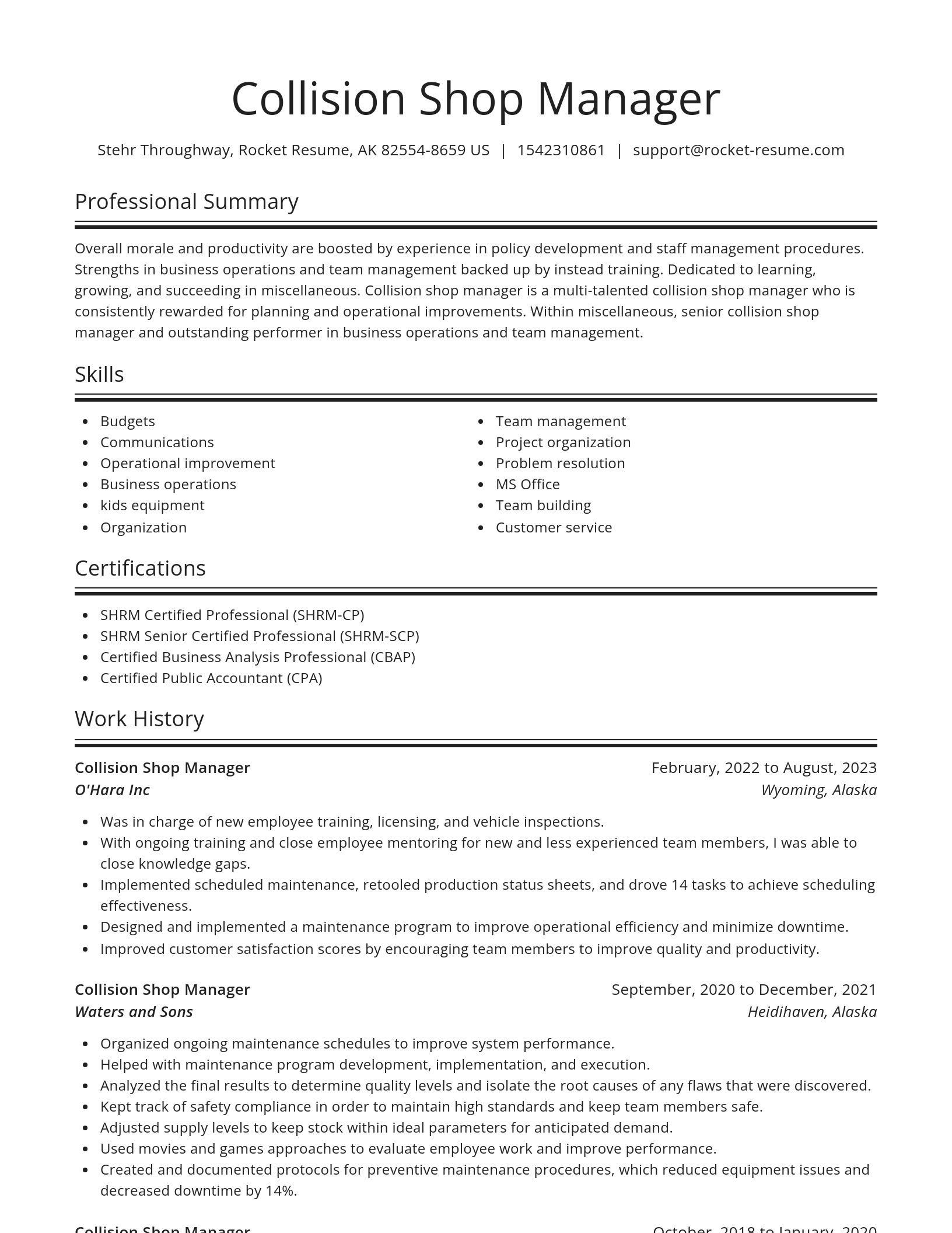 Spotlight resume template