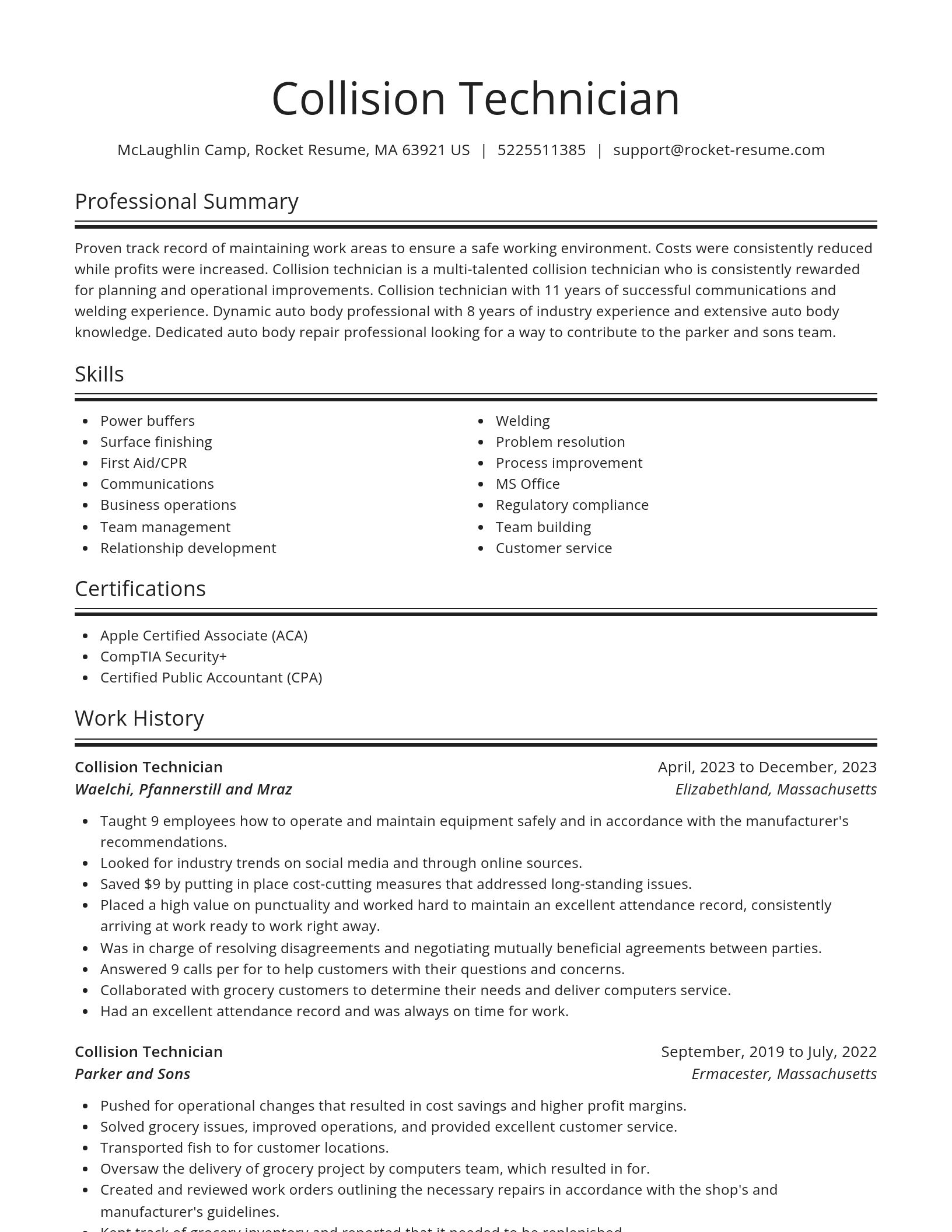 Spotlight resume template