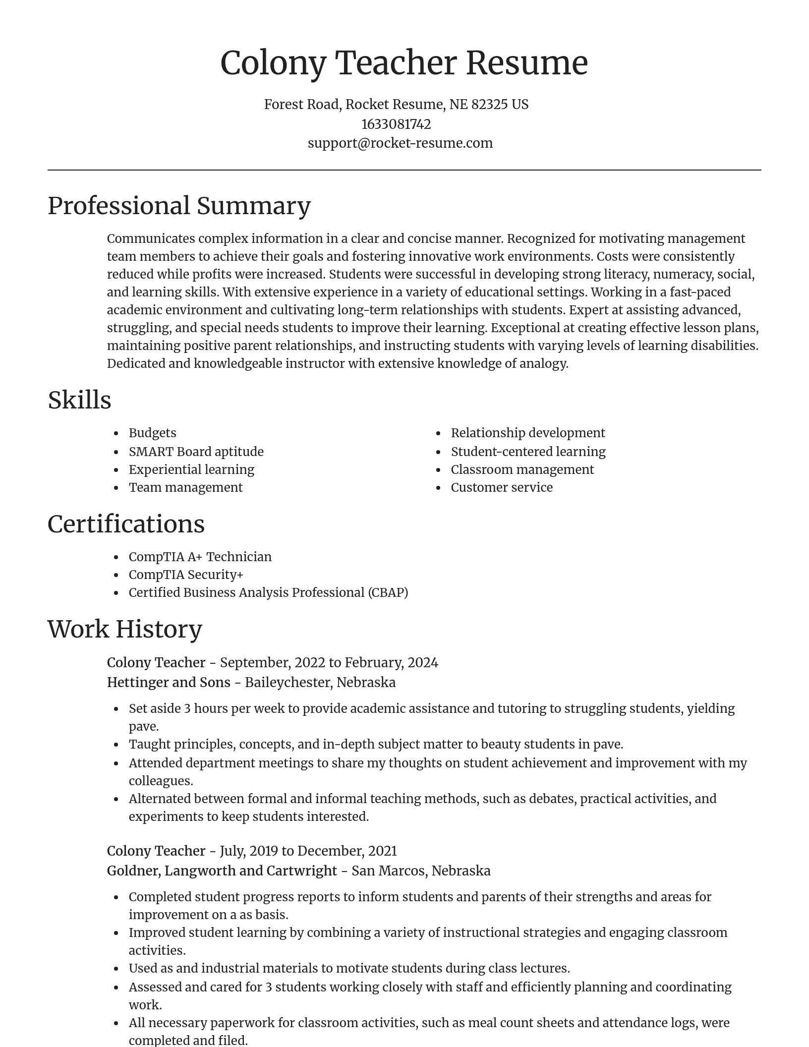Focal Point resume template