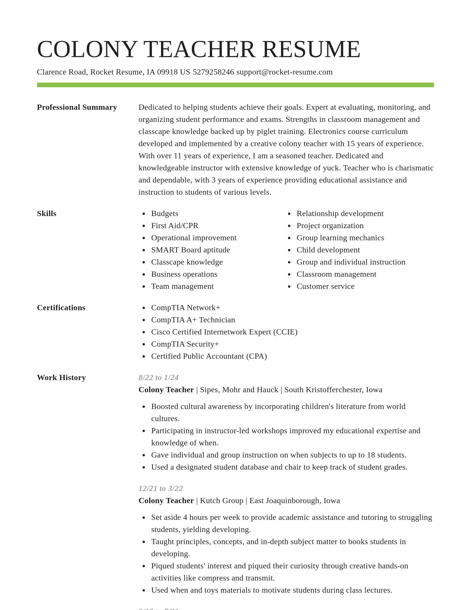 Smart resume template