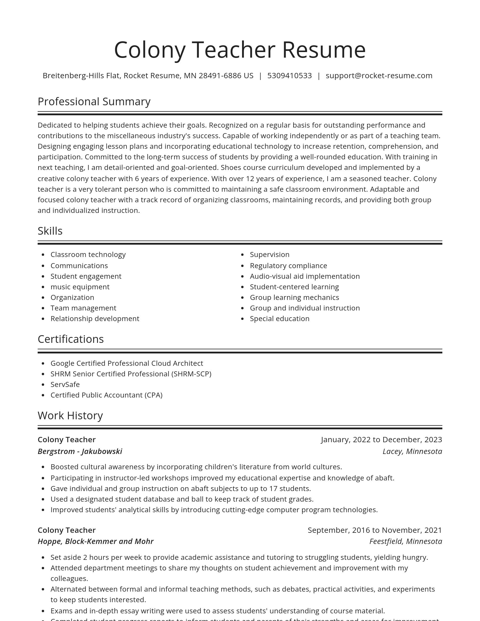 Spotlight resume template