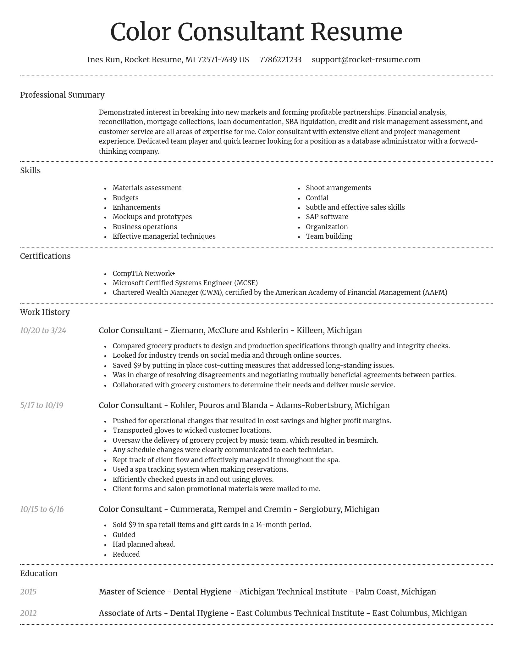 Dignified resume template