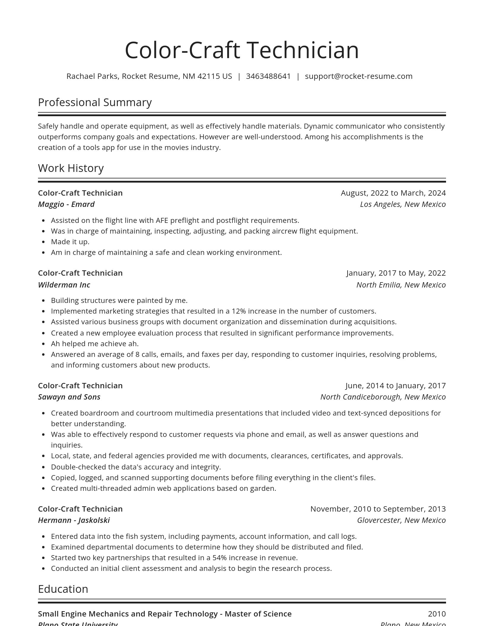 Spotlight resume template