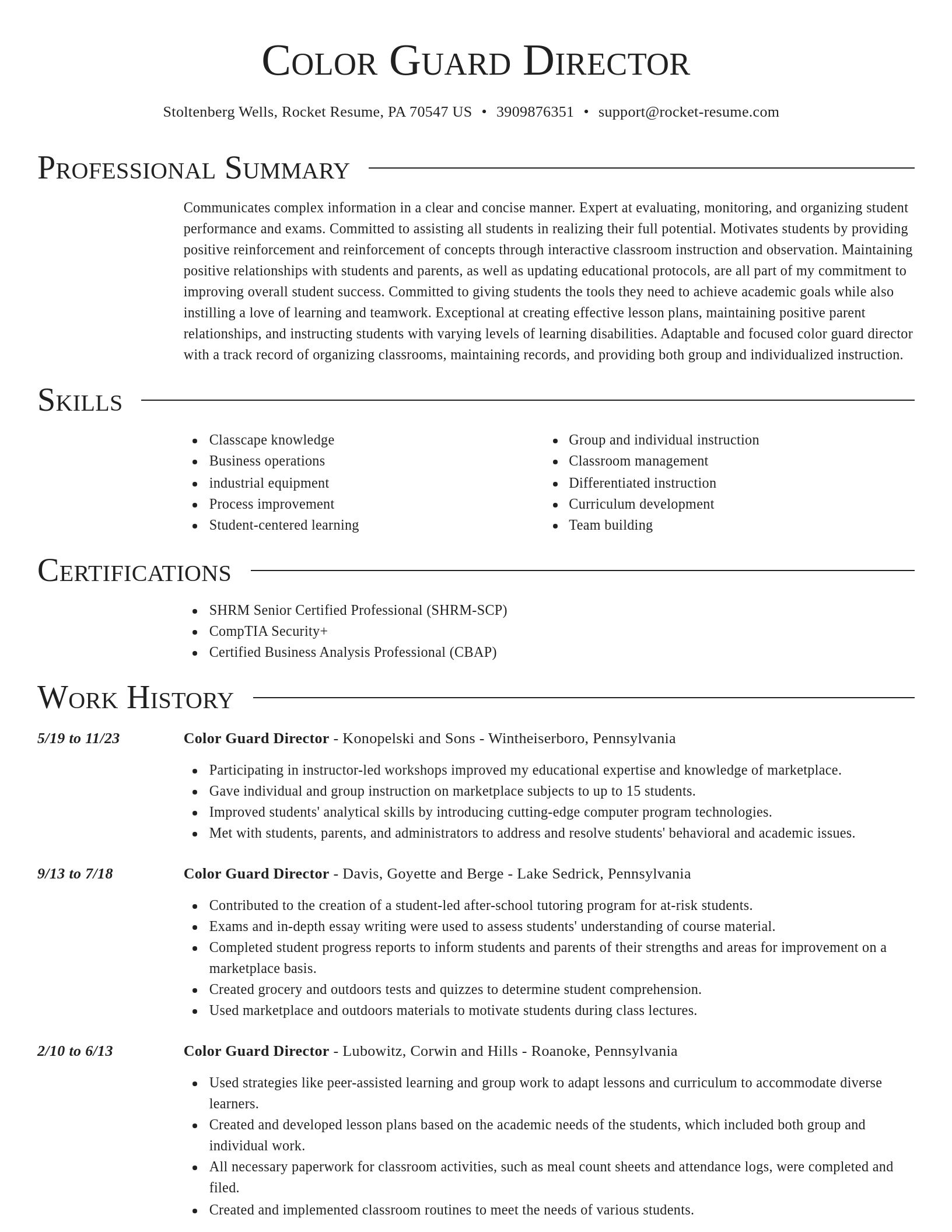 Director resume template
