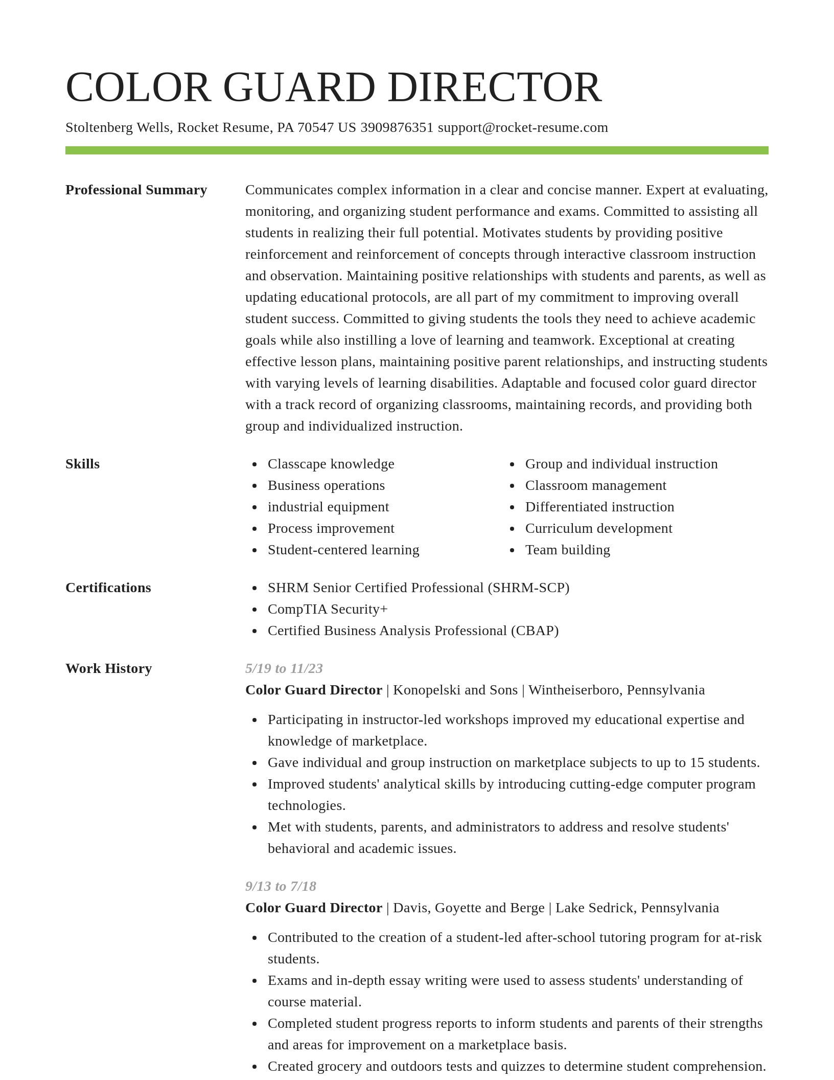 Smart resume template