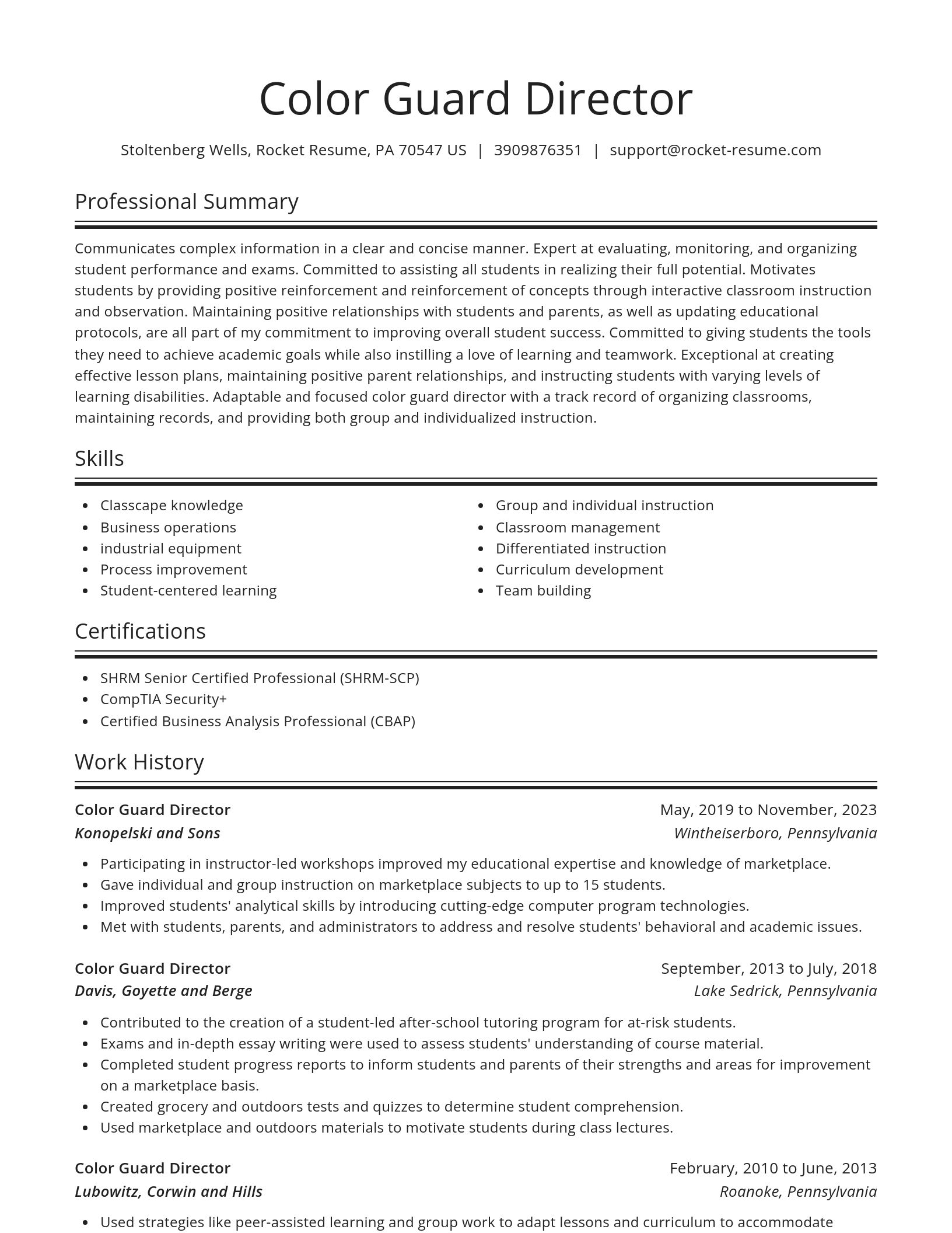 Spotlight resume template