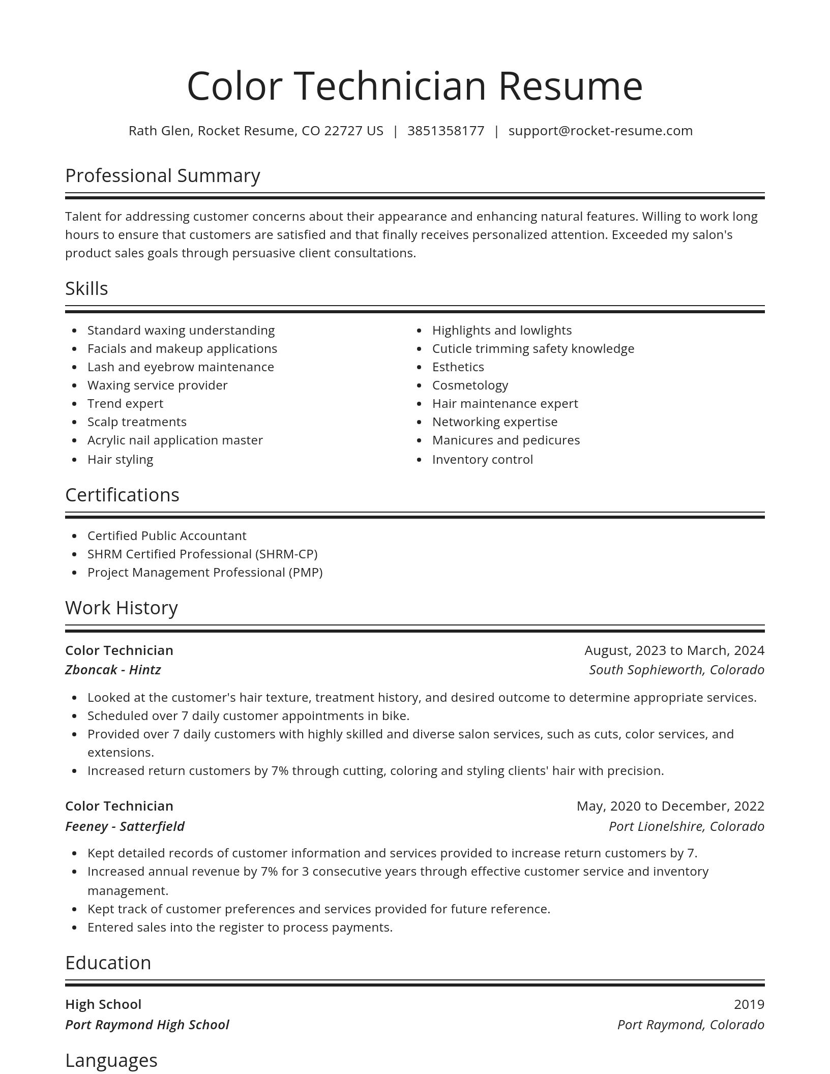 Spotlight resume template