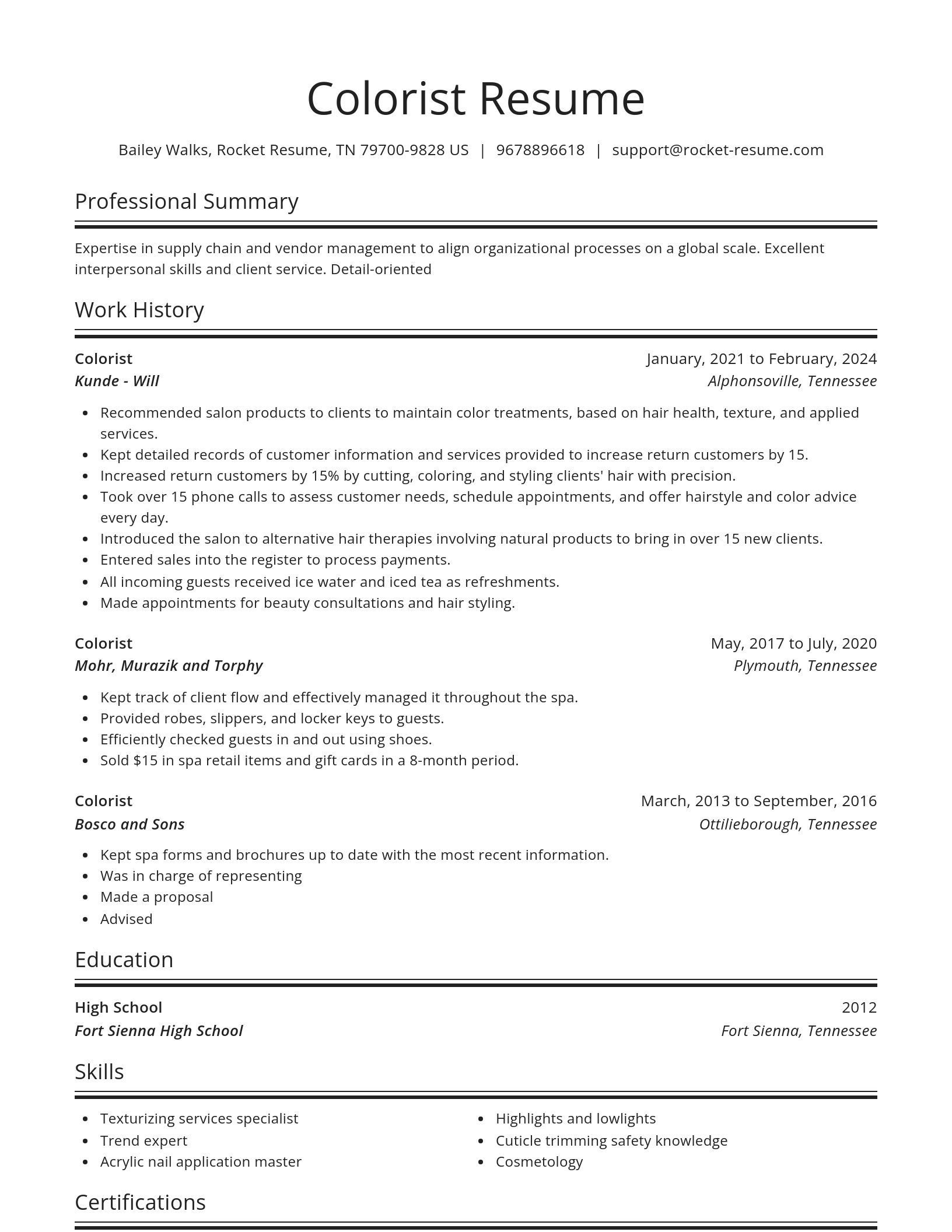 Spotlight resume template