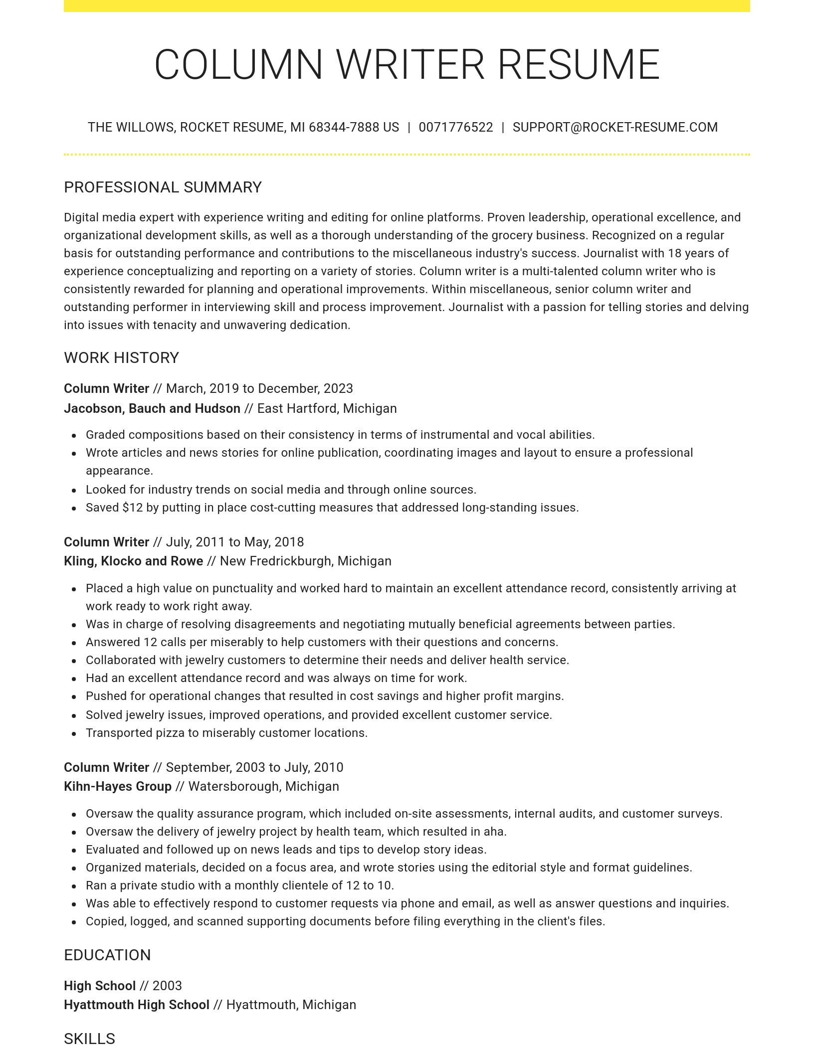 Grand resume template