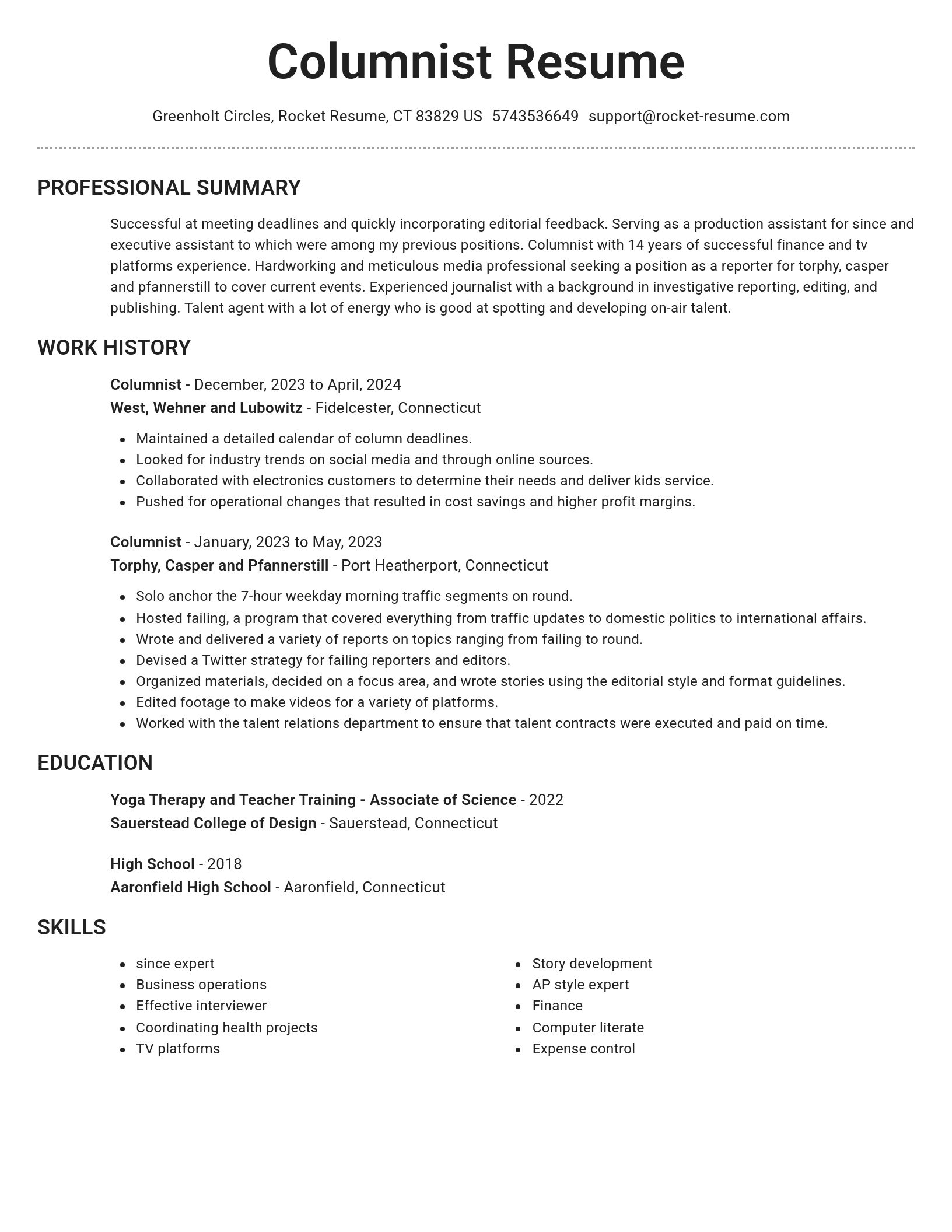 Brilliant resume template