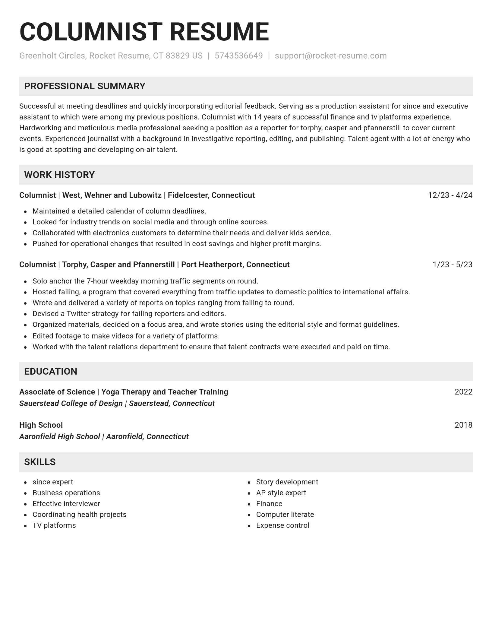 Genius resume template