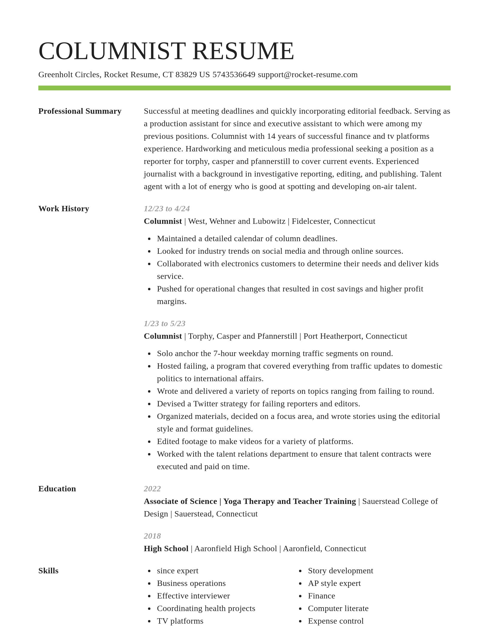 Smart resume template