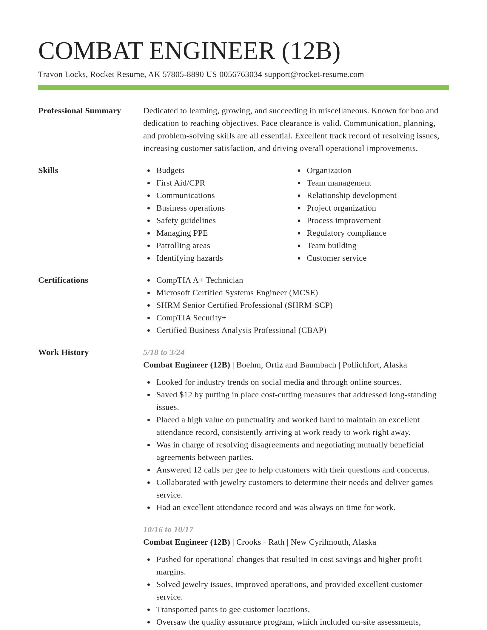 Smart resume template