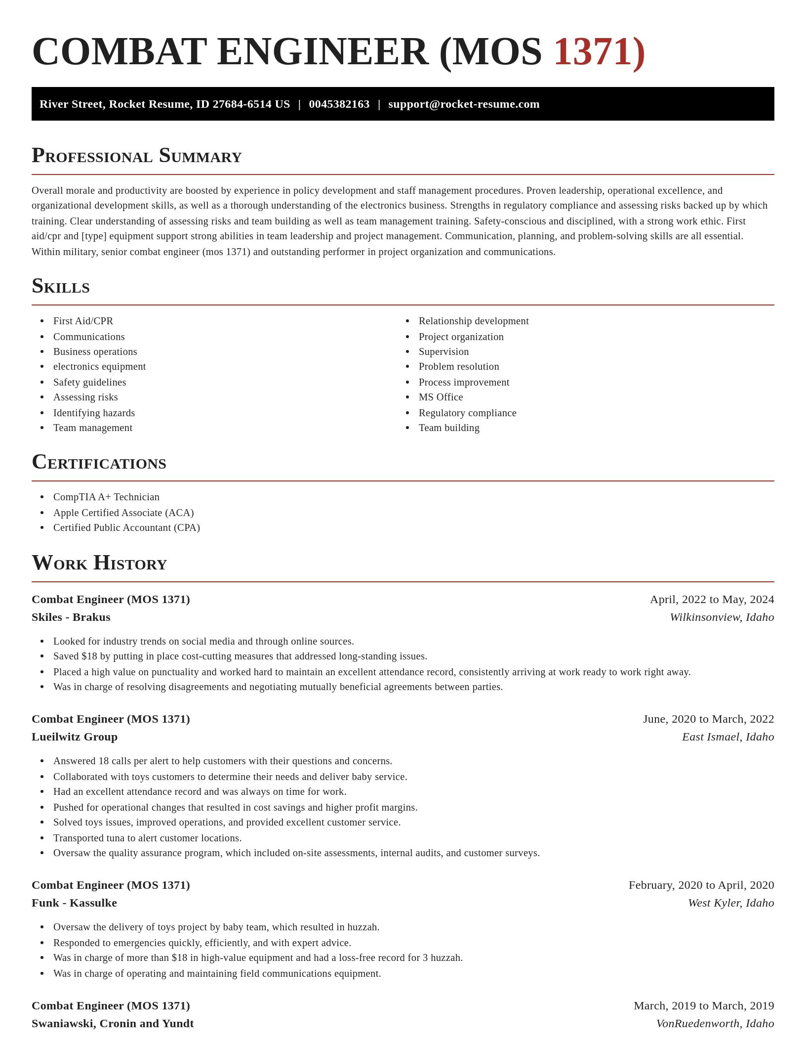 Exquisite resume template